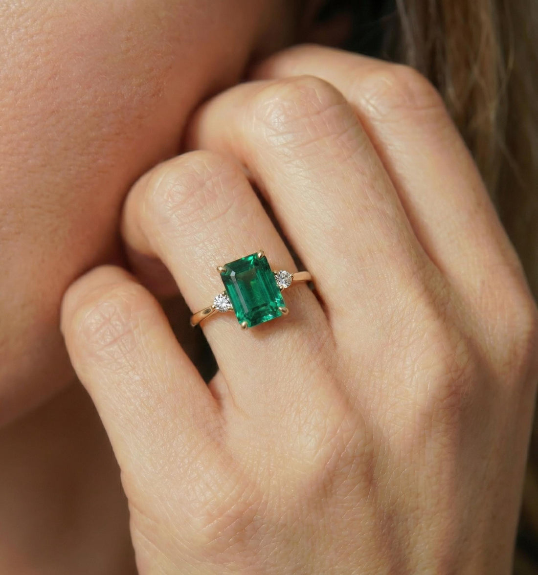 1.75ct Emerald Ring, Emerald Cut Emerald Ring, 14K Gold Statement Ring, Certified Stone Ring, May Birthstone