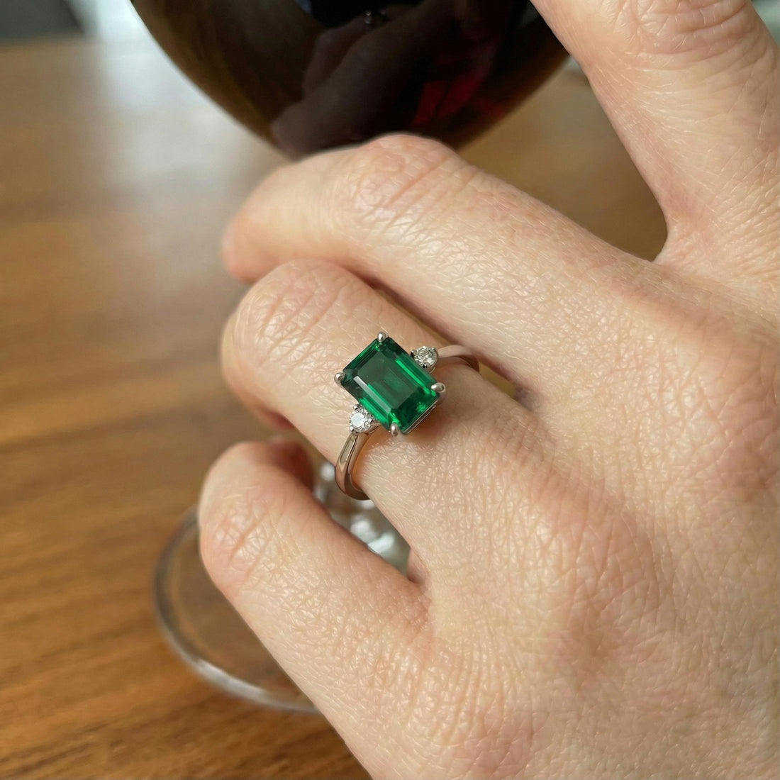 1.75ct Emerald Ring, Emerald Cut Emerald Ring, 14K Gold Statement Ring, Certified Stone Ring, May Birthstone
