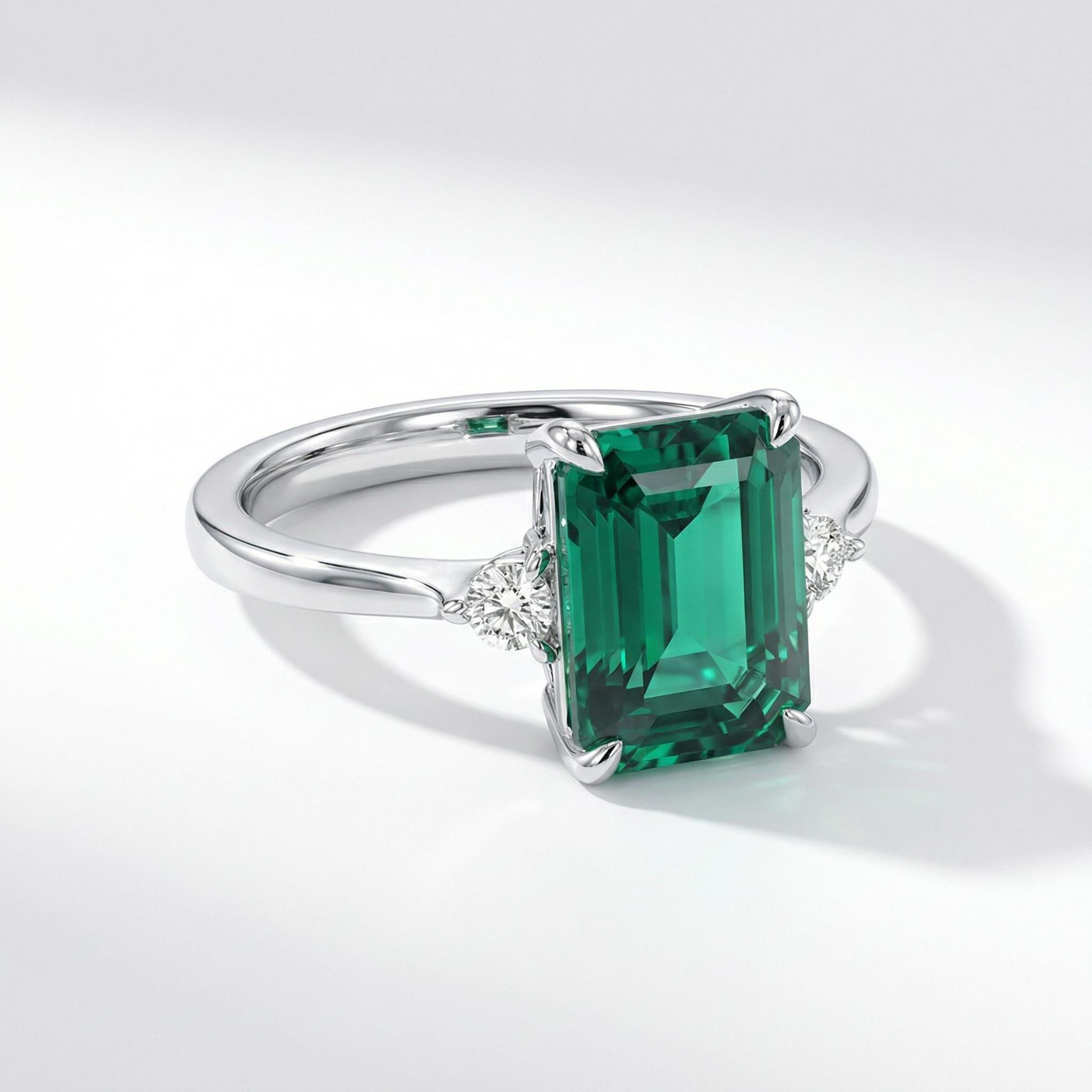 1.75ct Emerald Ring, Emerald Cut Emerald Ring, 14K Gold Statement Ring, Certified Stone Ring, May Birthstone