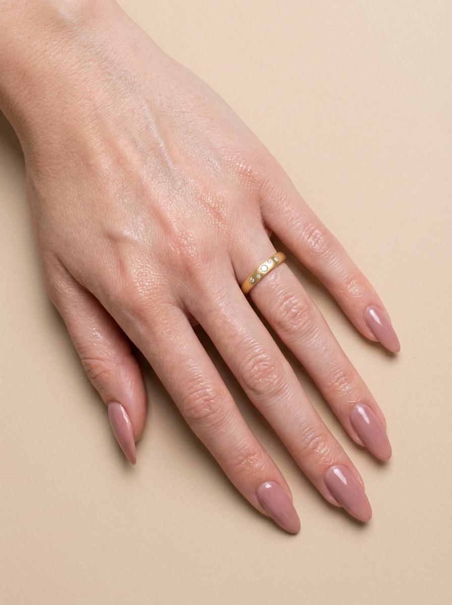 Moissanite Flush Set Band, Celestial Star Ring, Dainty Space Inspired Stacking Ring, Push Present Gift for Her