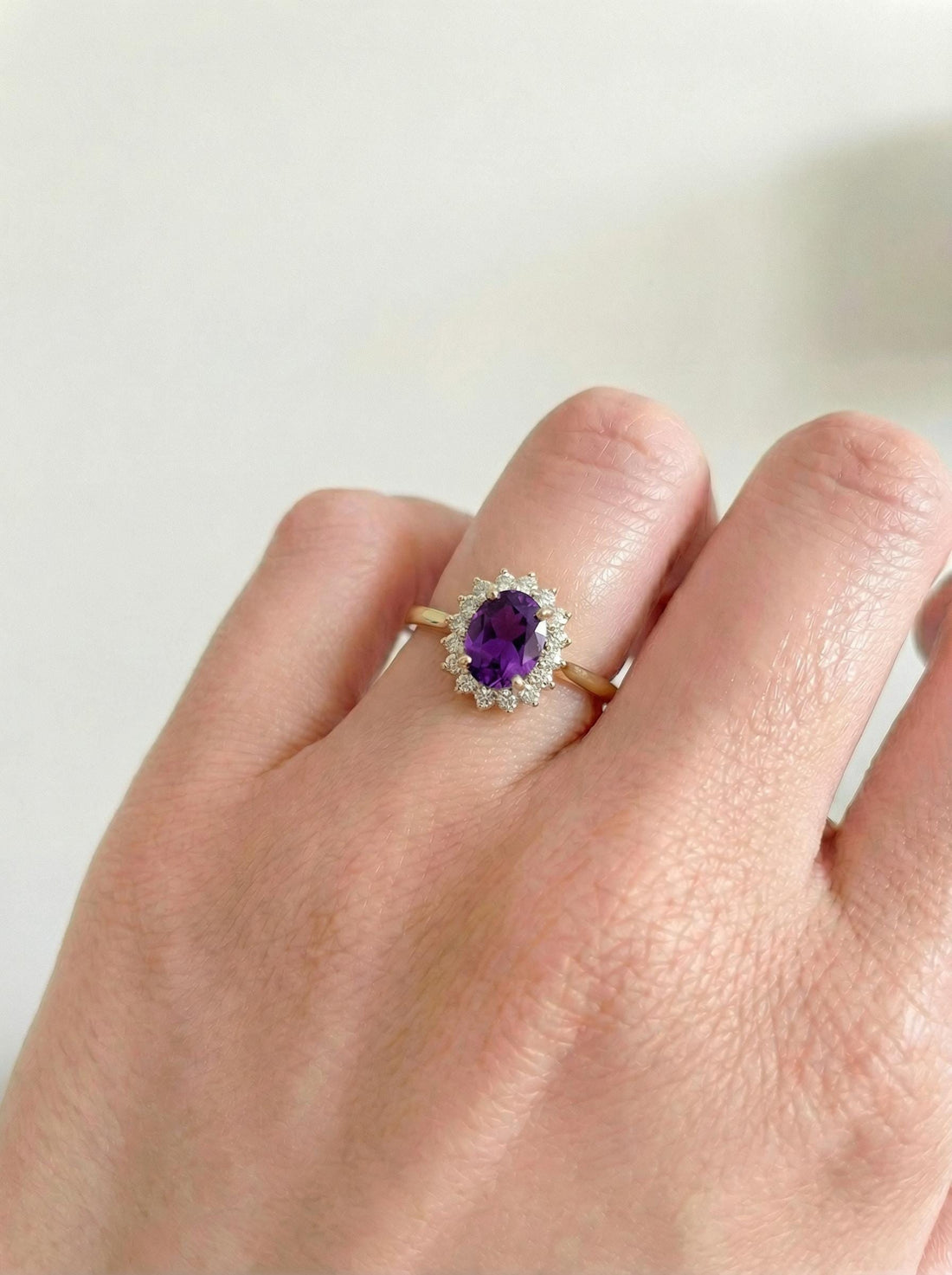 Amethyst Engagement Ring Travel Ring Vintage Art Deco Style February Birthstone Proposal Jewelry Gift For Her