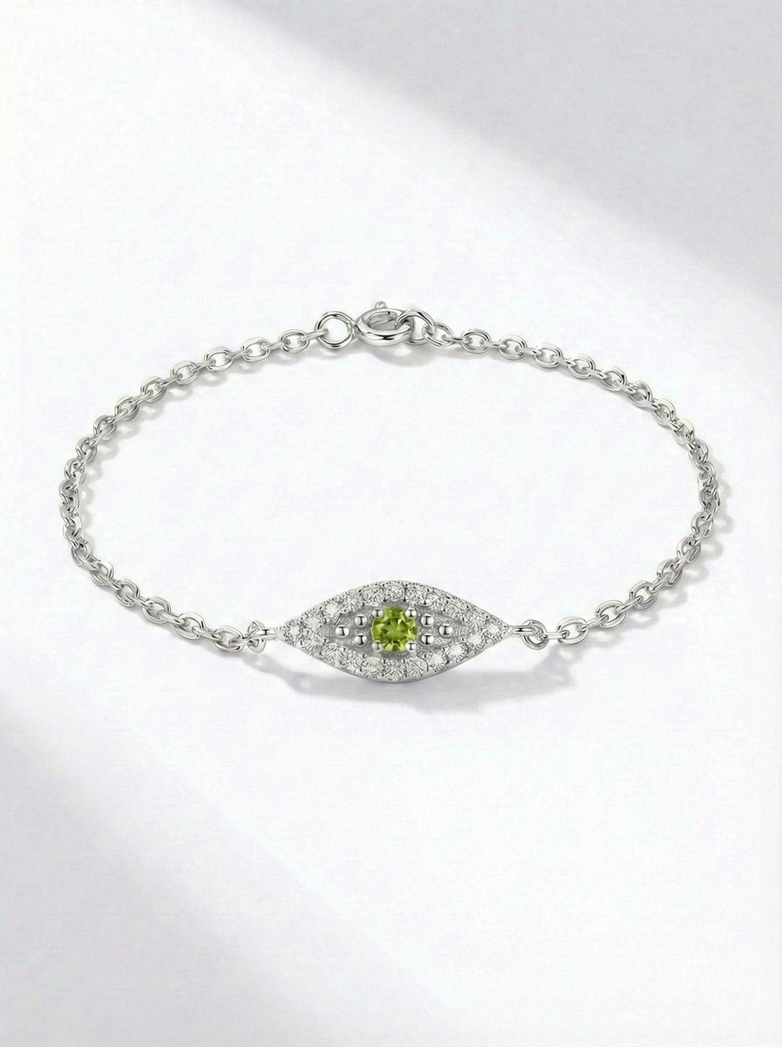 Peridot Evil Eye Bracelet, August Birthstone Protection Jewelry, Gold Talisman Bracelet, Bridesmaid Gift for Her