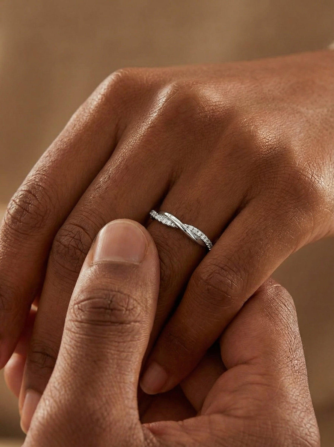 Lab-Grown Diamond Wedding Ring, Twisted Pavé Stacking Band, Matching Infinity Ring Gift for Her (2.00mm)