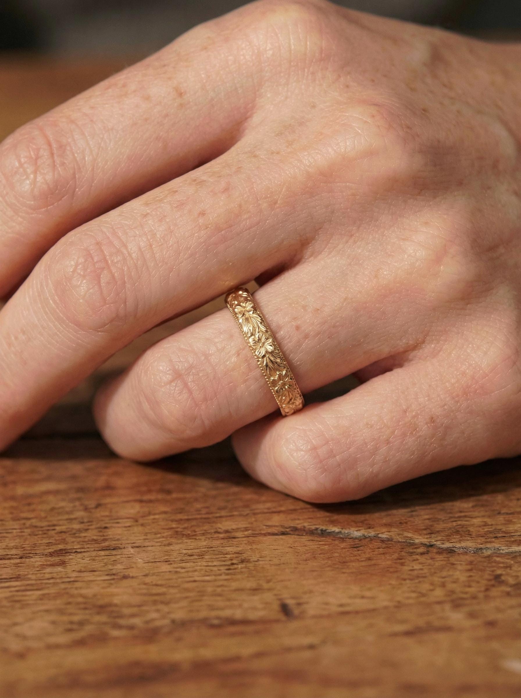 Violet Flower Ring for Her – February Birthday Gift – Unique Vintage Style Flora Ring-Bridemaid Gift