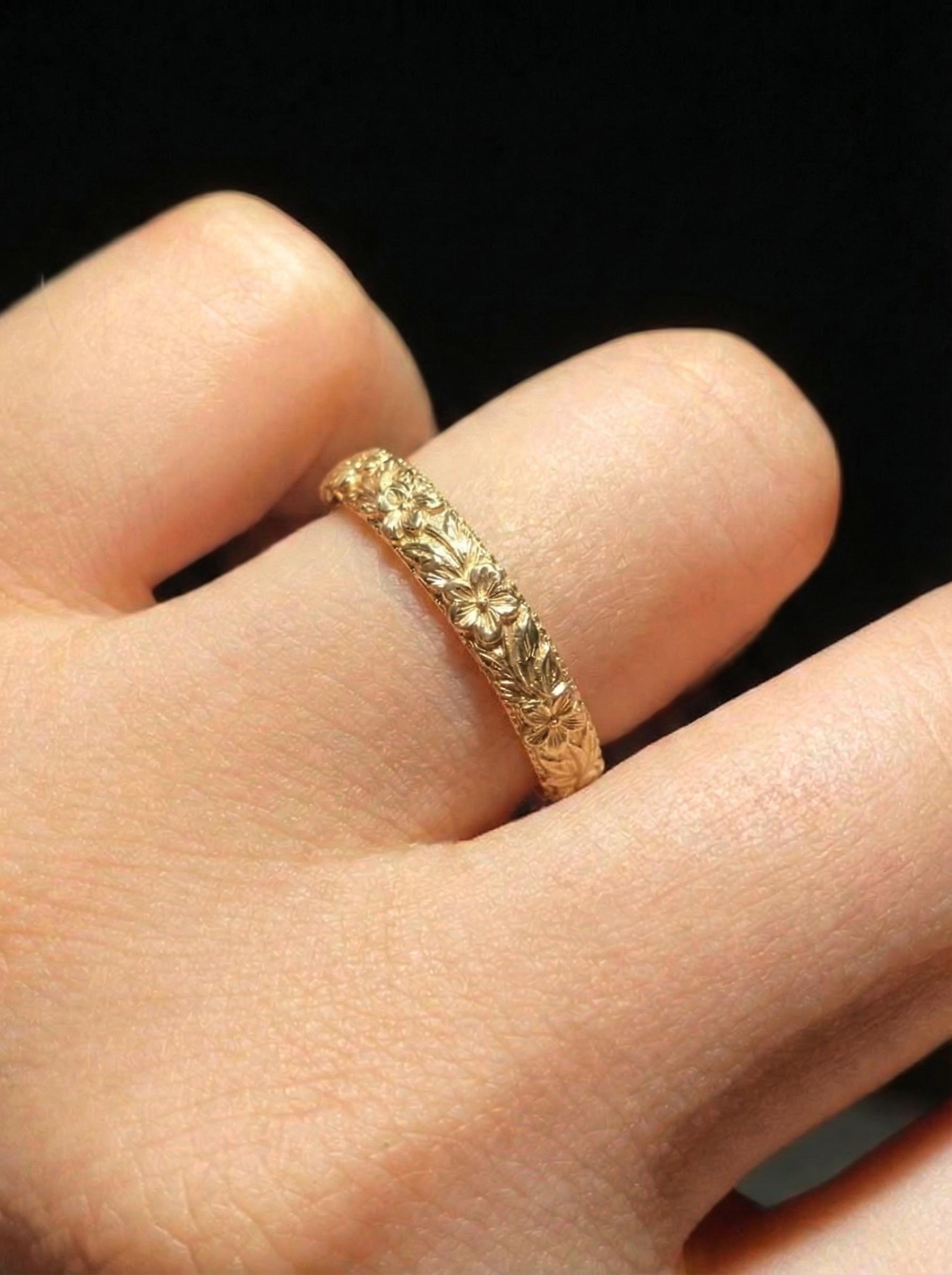 Violet Flower Ring for Her – February Birthday Gift – Unique Vintage Style Flora Ring-Bridemaid Gift