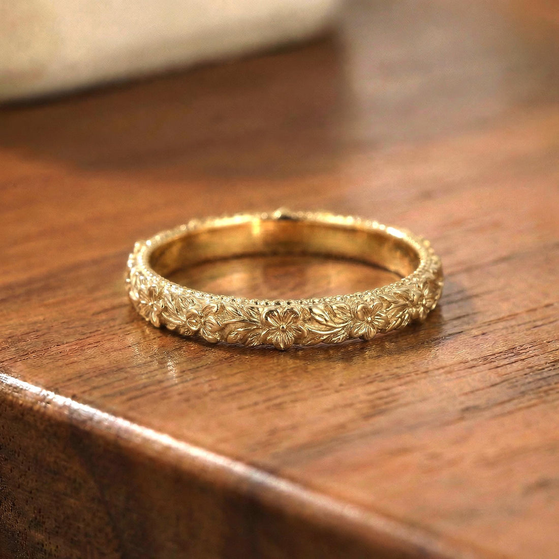Violet Flower Ring for Her – February Birthday Gift – Unique Vintage Style Flora Ring-Bridemaid Gift
