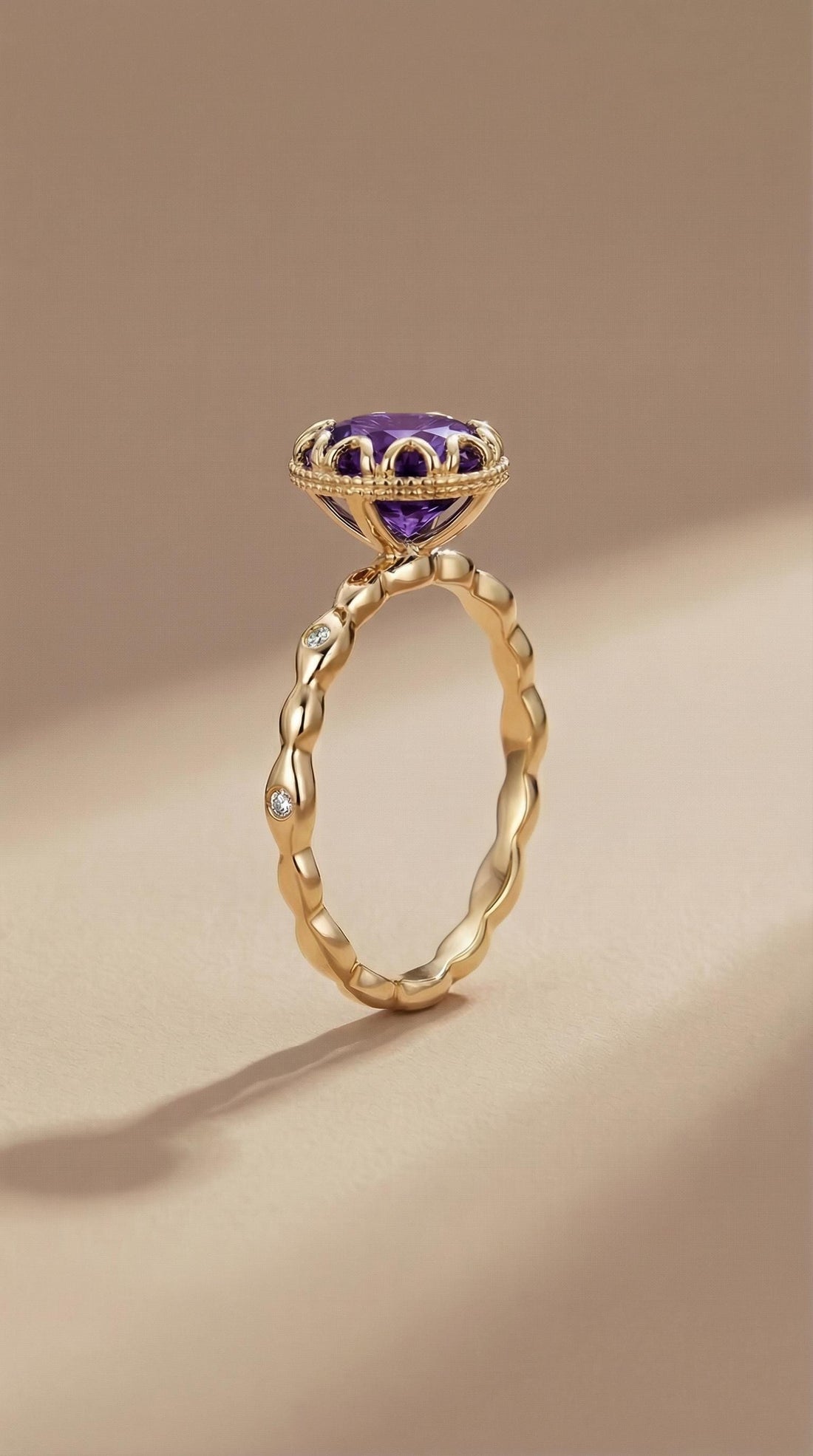 1ct - 2ct Amethyst Ring, Vintage Round Cut Amethyst Ring, Antique Wedding Women's Ring, Art Deco Engagement Ring, February Birthstone