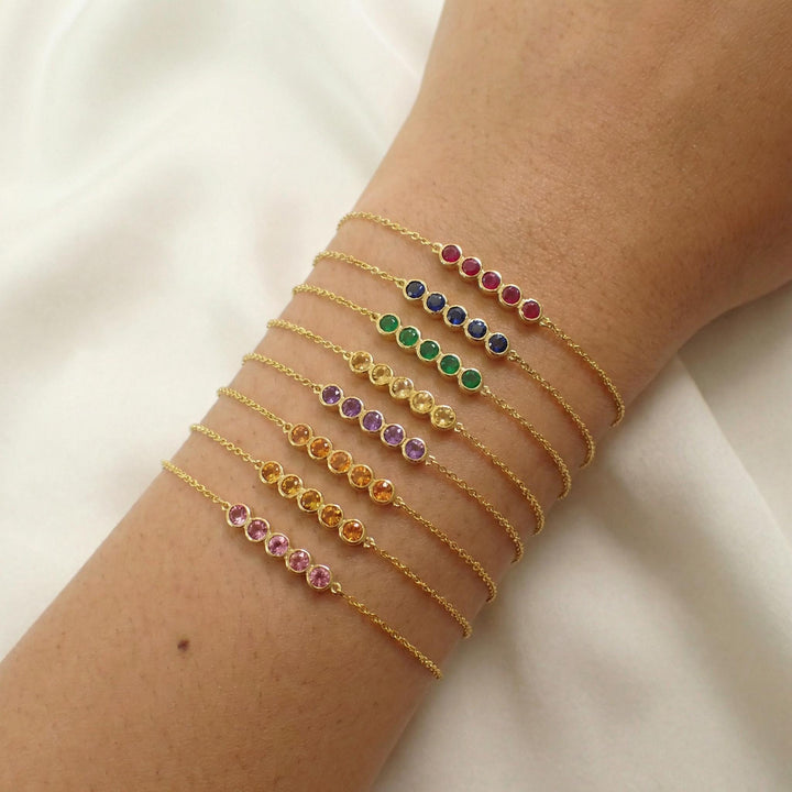 Birthstone Bracelet, Personalized Bridesmaid Gift, Dainty Custom Gemstone Bracelet, Bridal Party Jewelry
