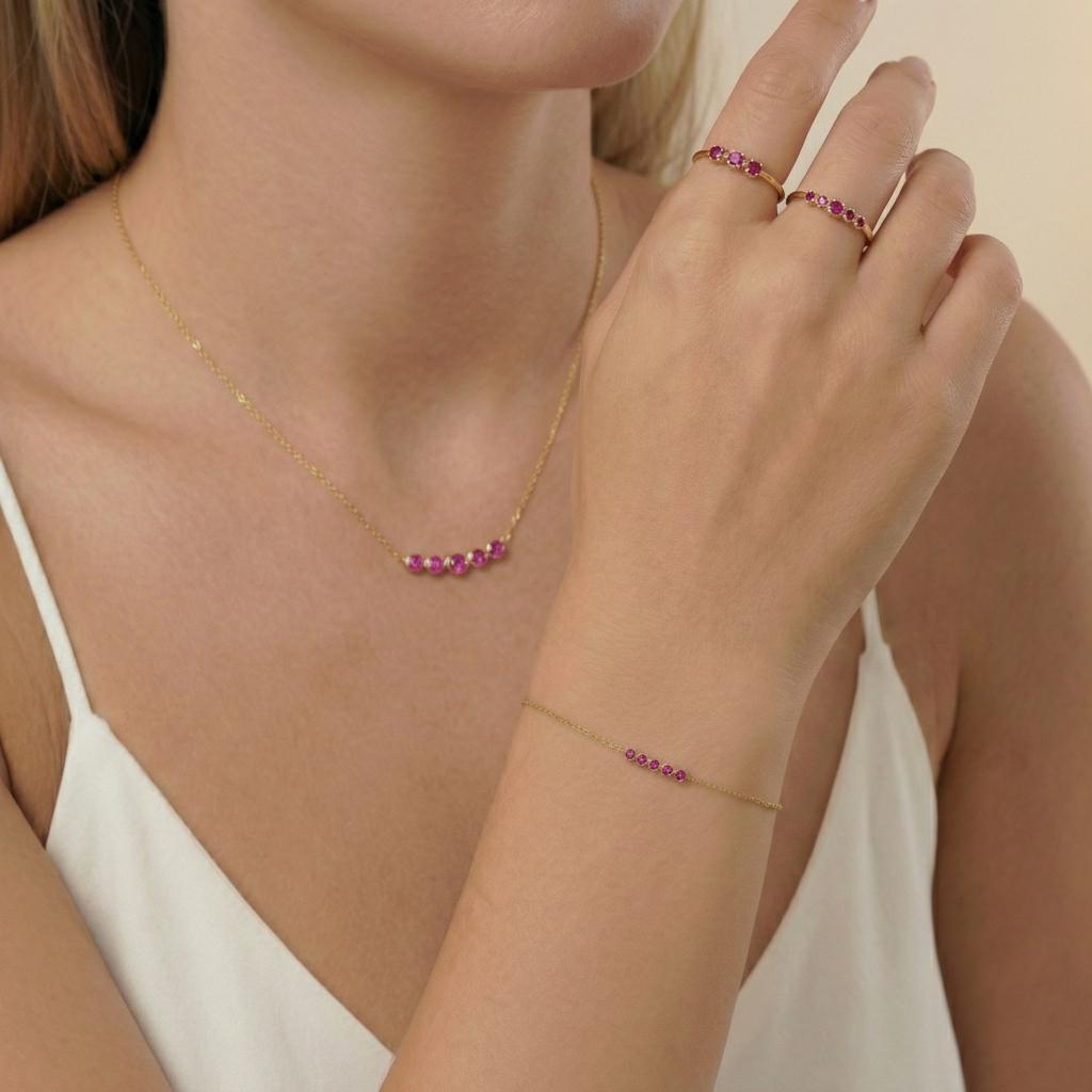 Pink Tourmaline Bracelet Bridesmaid Gift For Her 14k Gold Bezel Set Jewelry October Birthstone Present