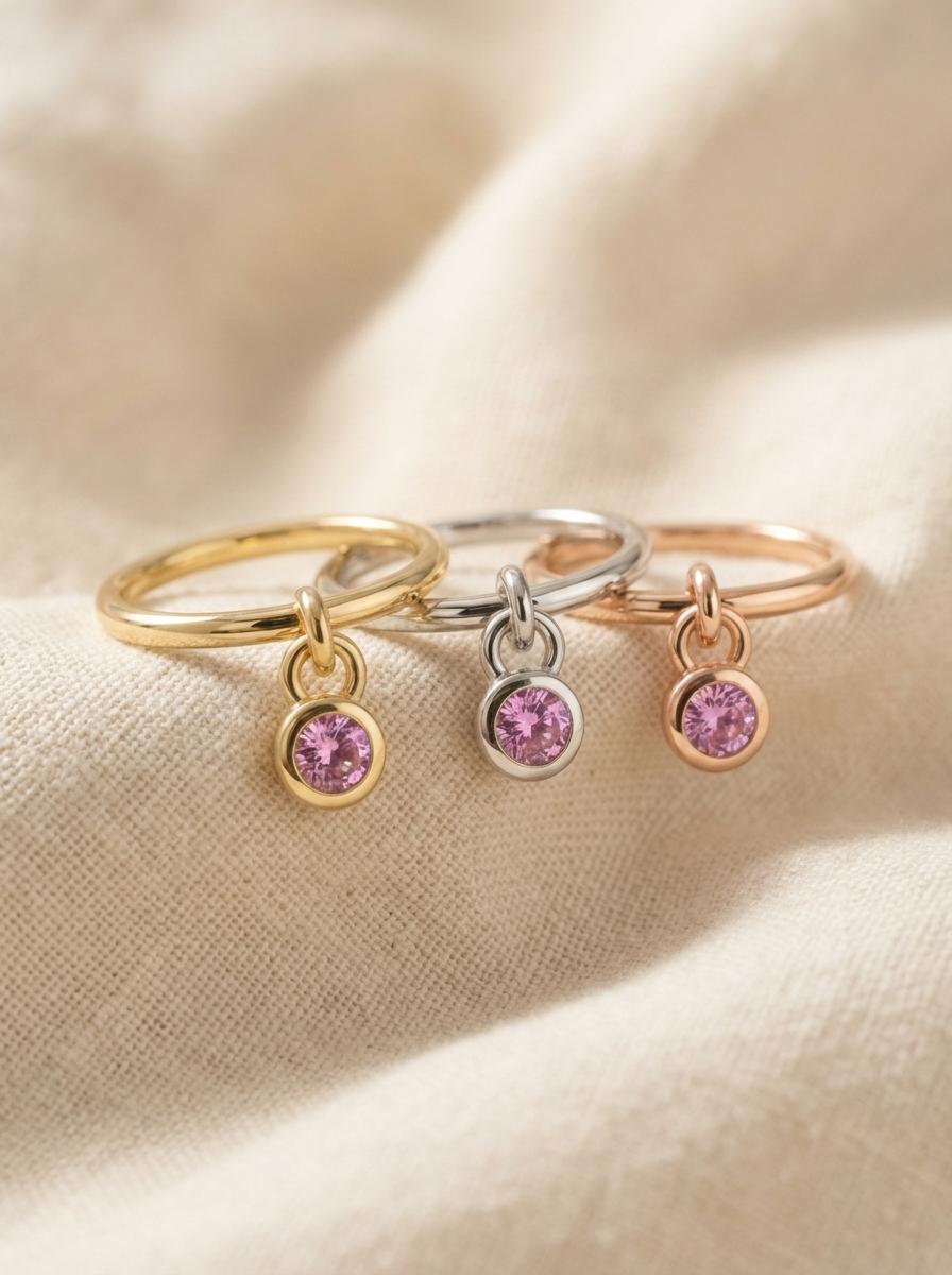 Pink Tourmaline Charm Ring Dainty Pink Gemstone Ring Minimalist Bezel Pink Tourmaline Ring October Birthstone Delicate Gold Stackable Ring