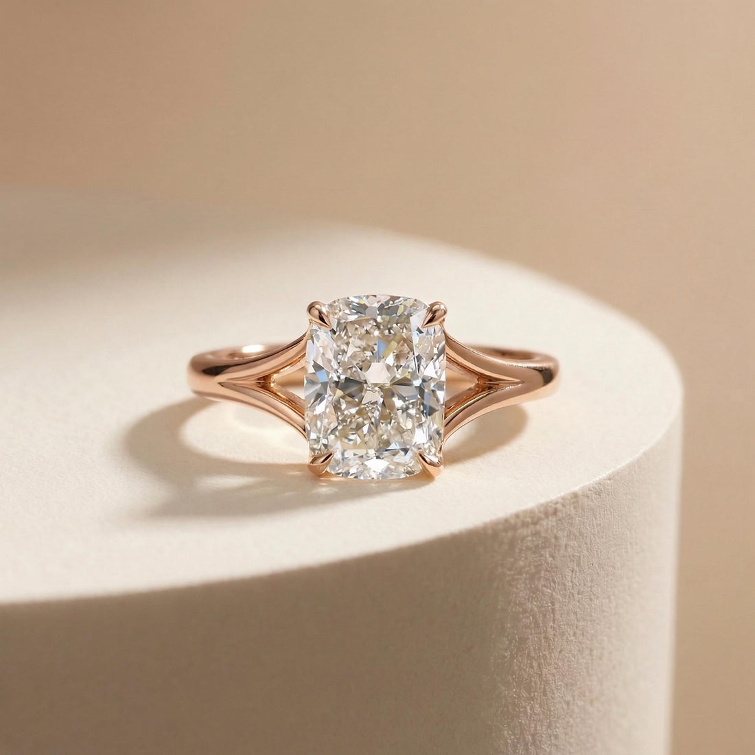 Unique Elongated Cushion Cut Moissanite Engagement Ring, Vintage Cushion Cut Solitaire Ring, Cushion Cut Promise Ring Gift for Her