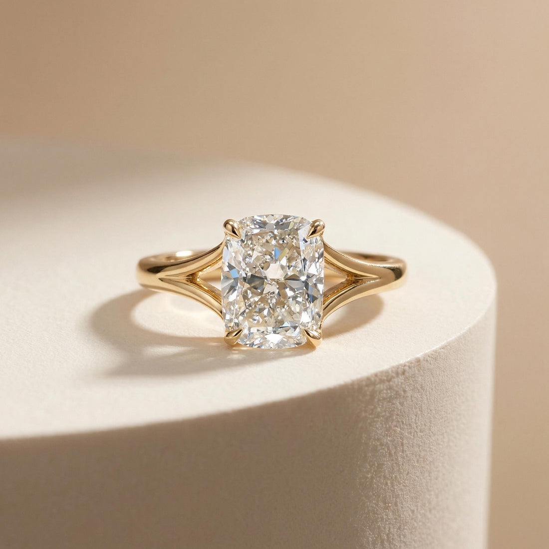 Unique Elongated Cushion Cut Moissanite Engagement Ring, Vintage Cushion Cut Solitaire Ring, Cushion Cut Promise Ring Gift for Her