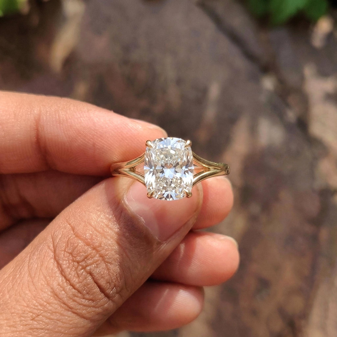 Unique Elongated Cushion Cut Moissanite Engagement Ring, Vintage Cushion Cut Solitaire Ring, Cushion Cut Promise Ring Gift for Her