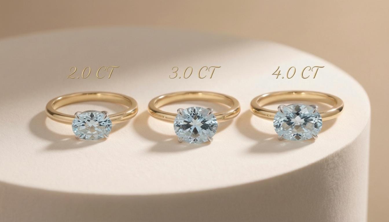 2.0 CT East West Oval Cut Aquamarine Engagement Ring, Yellow Gold Vermeil Two Tone Ring, Dainty Travel Engagement Ring