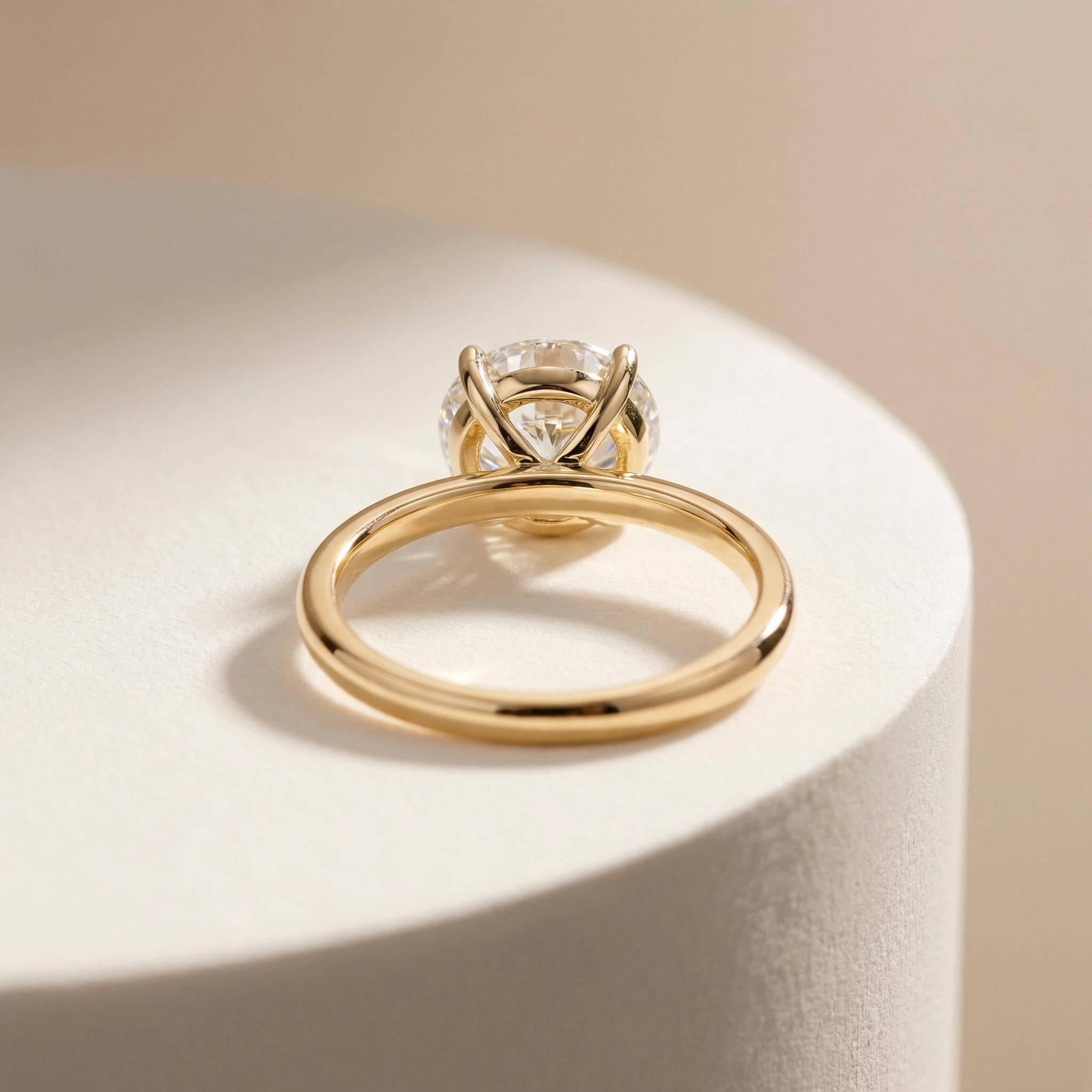 2.0 CT East West Oval Cut Diamond Ring, Yellow Gold Vermeil Ring, Dainty Travel Engagement Ring Gift for Her