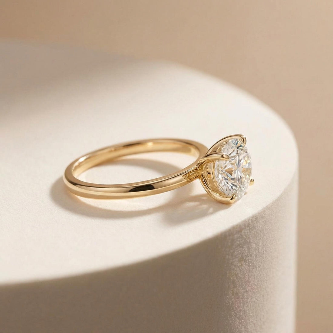 2.0 CT East West Oval Cut Diamond Ring, Yellow Gold Vermeil Ring, Dainty Travel Engagement Ring Gift for Her
