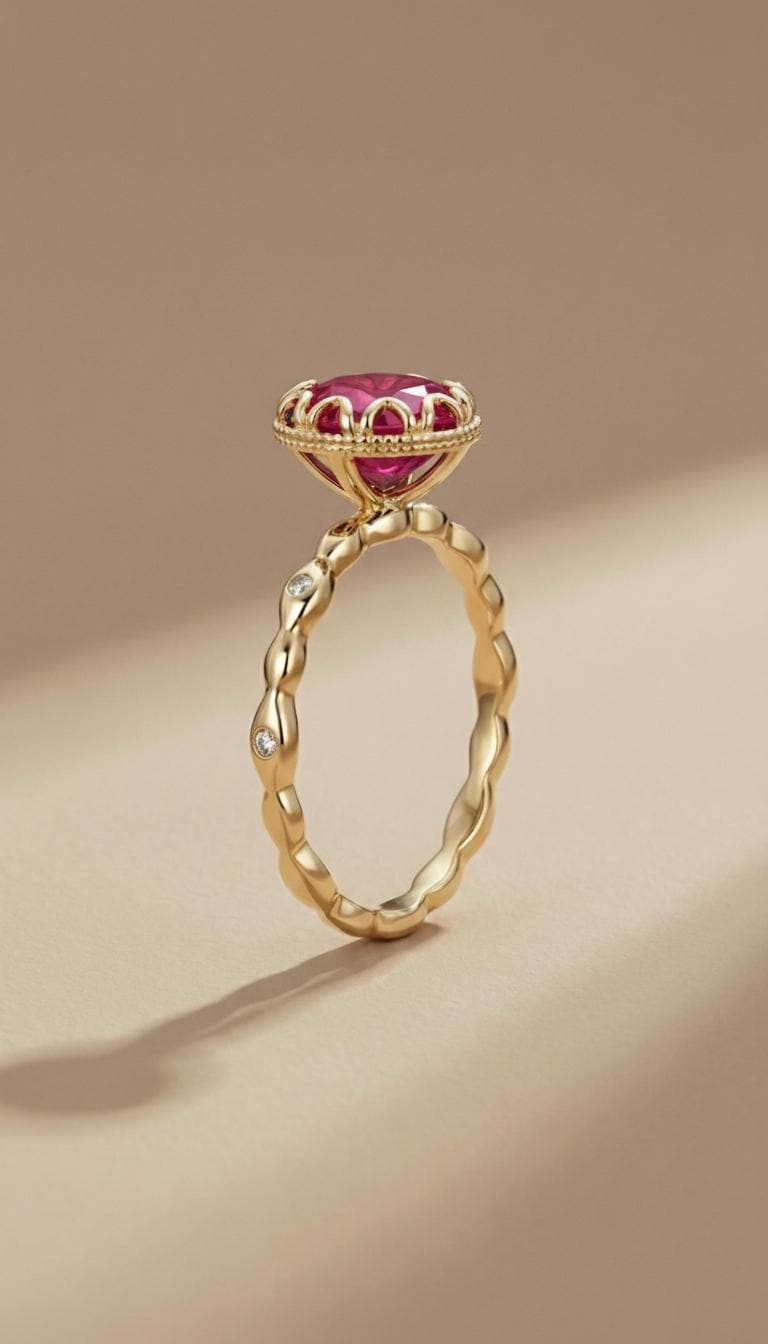 1ct - 2ct Ruby Ring, Vintage Round Cut Ruby Ring, Antique Wedding Women's Ring, Art Deco Engagement Ring, July Birthstone Ring