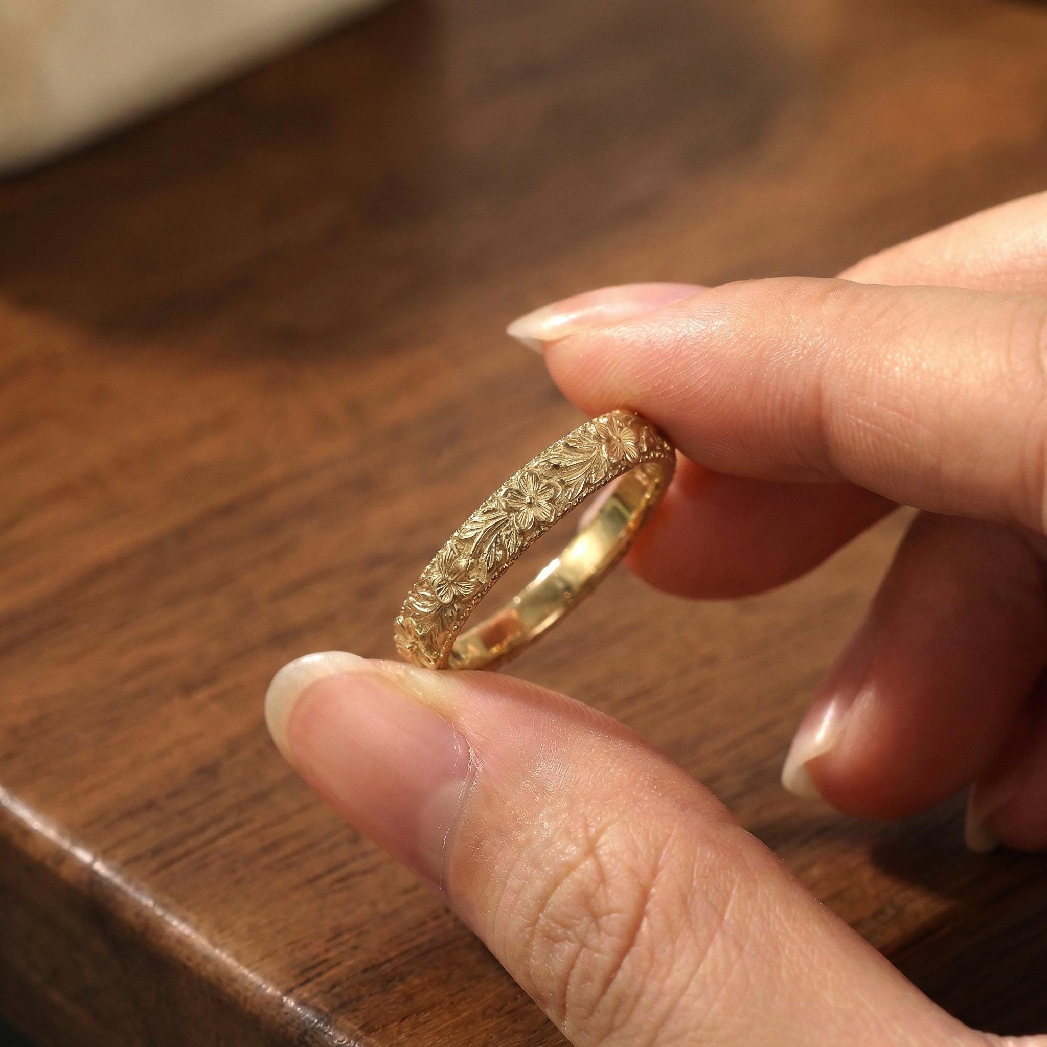 Violet Flower Ring for Her – February Birthday Gift – Unique Vintage Style Flora Ring-Bridemaid Gift
