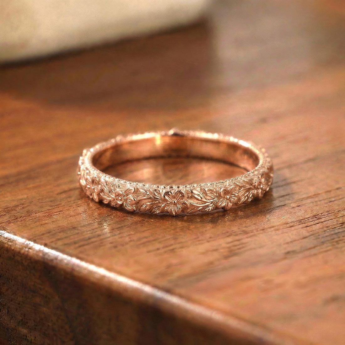 Violet Flower Ring for Her – February Birthday Gift – Unique Vintage Style Flora Ring-Bridemaid Gift