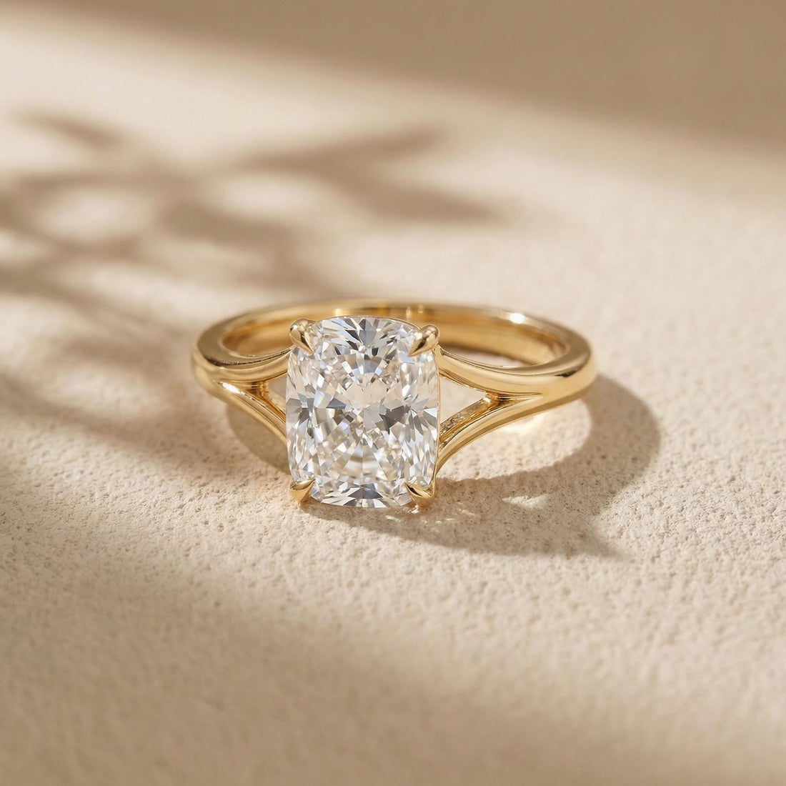 Unique Elongated Cushion Cut Moissanite Engagement Ring, Vintage Cushion Cut Solitaire Ring, Cushion Cut Promise Ring Gift for Her