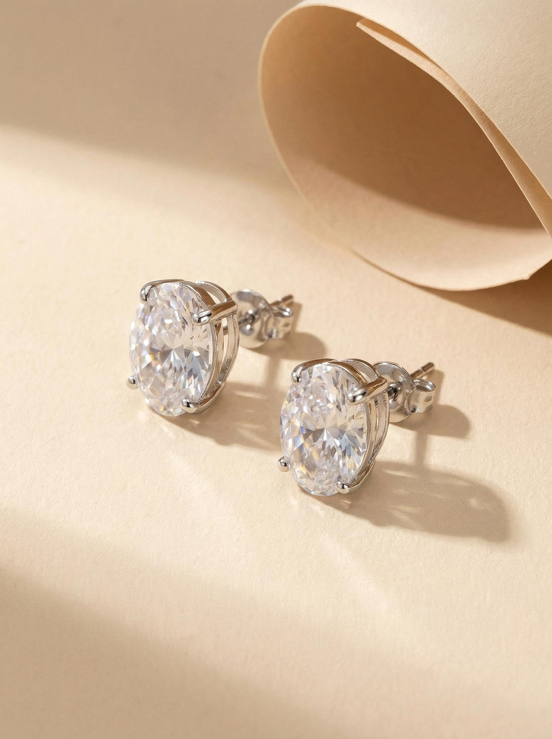 Sparkling Oval Moissanite Stud Earrings - Dainty Brilliant Cut Diamond Alternative | Everyday Elegance, Bridal Jewelry Gift for Her