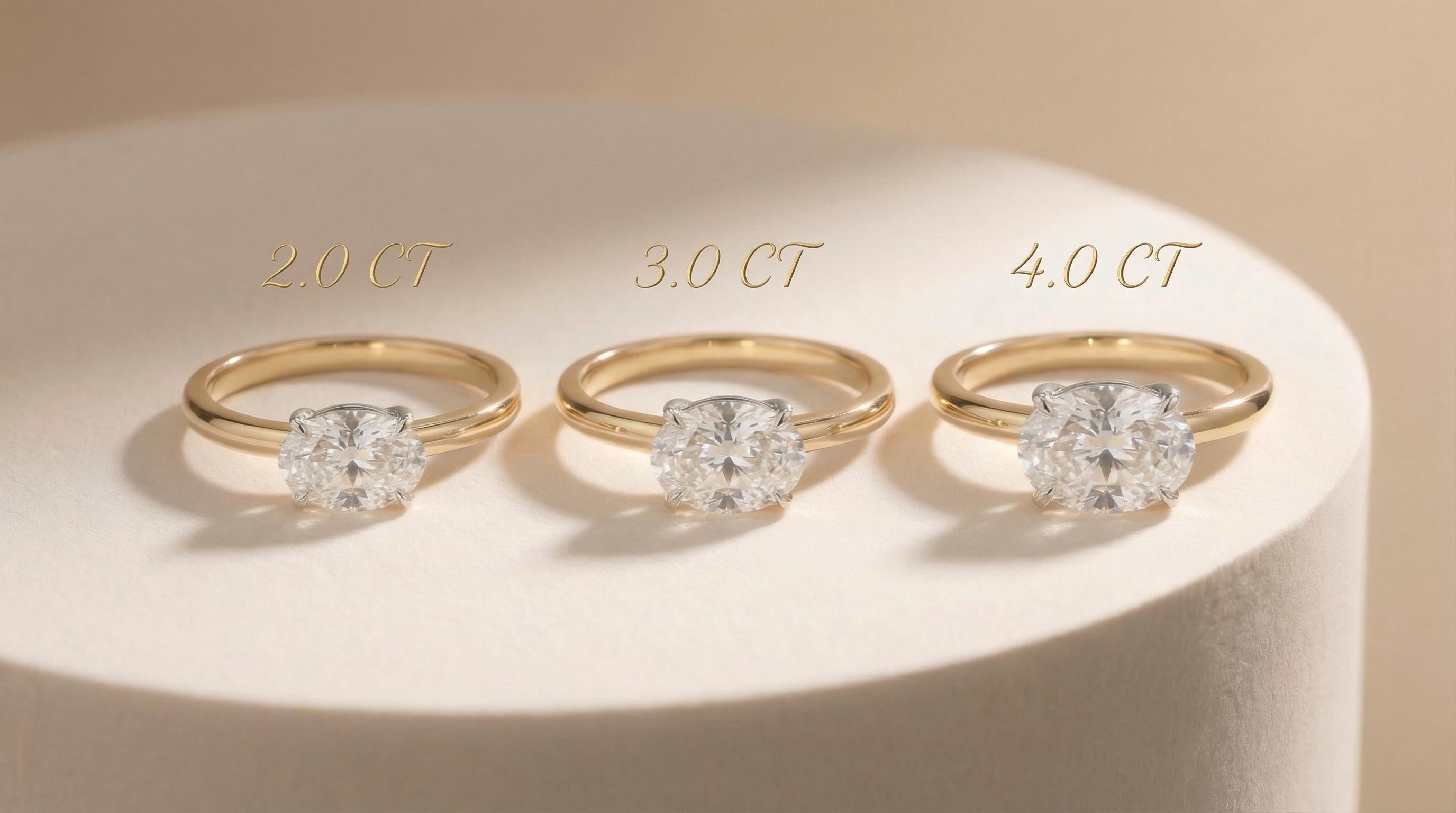 2.0 CT East West Oval Cut Moissanite Engagement Ring, Two Tone Ring, Mixed Metal Ring, Oval Solitaire Proposal Ring