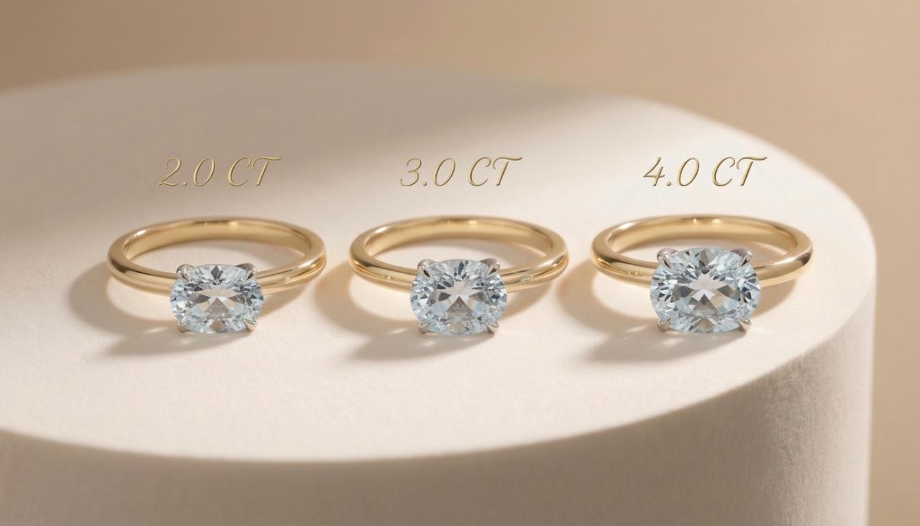 2.0 CT East West Oval Cut Aquamarine Engagement Ring, Yellow Gold Vermeil Two Tone Ring, Dainty Travel Engagement Ring