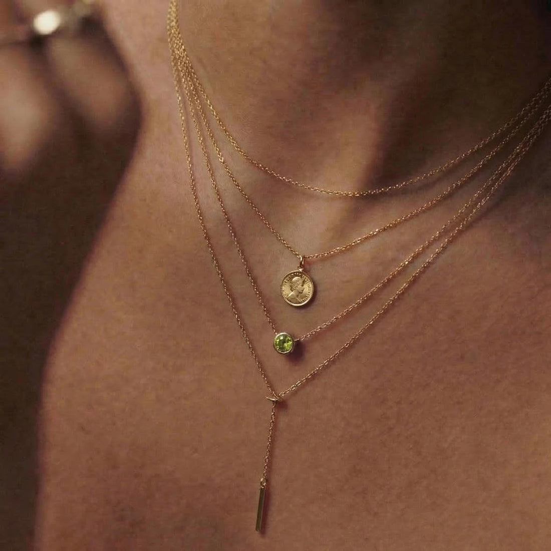 Dainty Peridot Necklace Gold Bezel Setting | August Birthstone Jewelry | Minimalist Everyday Green Gemstone Pendant | Gift for Her