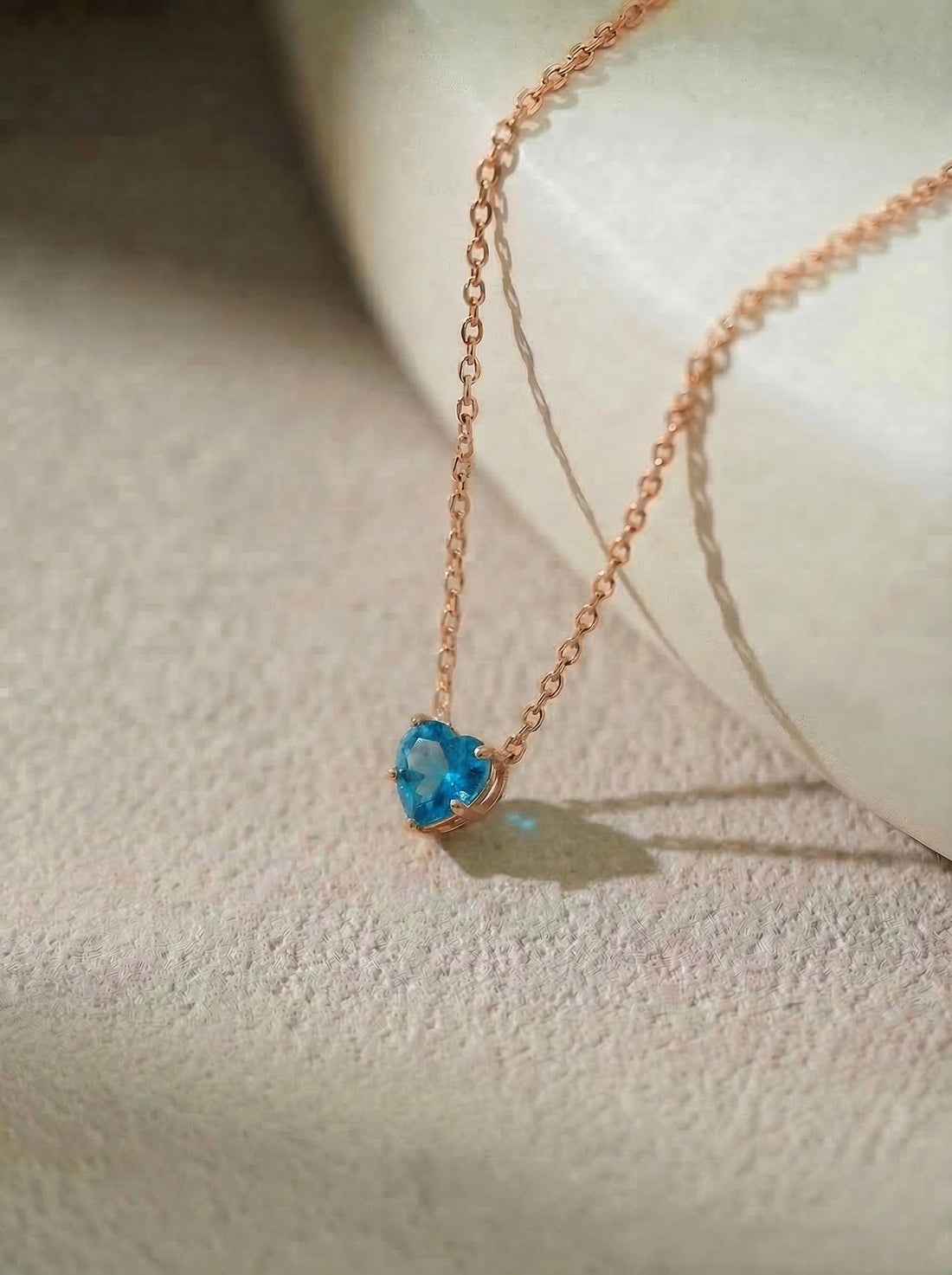 Blue Topaz Heart Pendant for Her – December Birthstone Gift – 18K Gold Minimalist Jewelry