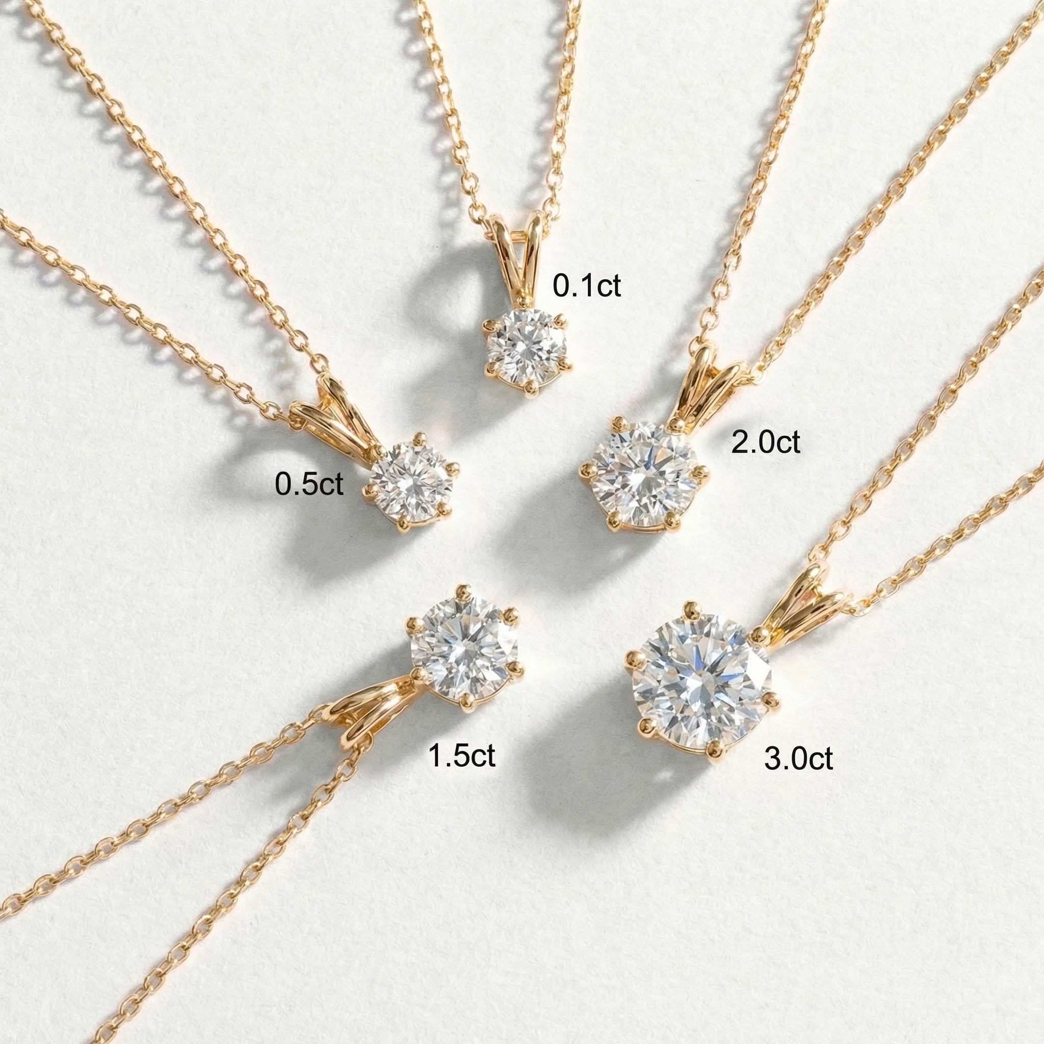 Dainty Gold Moissanite Solitaire Necklace | Brilliant Round Moissanite Pendant | Elegant Everyday Jewelry | Anniversary Gift for Her