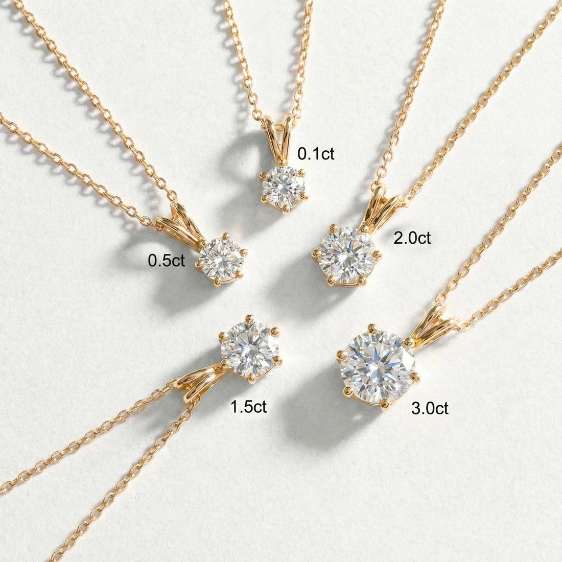 Dainty Gold Moissanite Solitaire Necklace | Brilliant Round Moissanite Pendant | Elegant Everyday Jewelry | Anniversary Gift for Her
