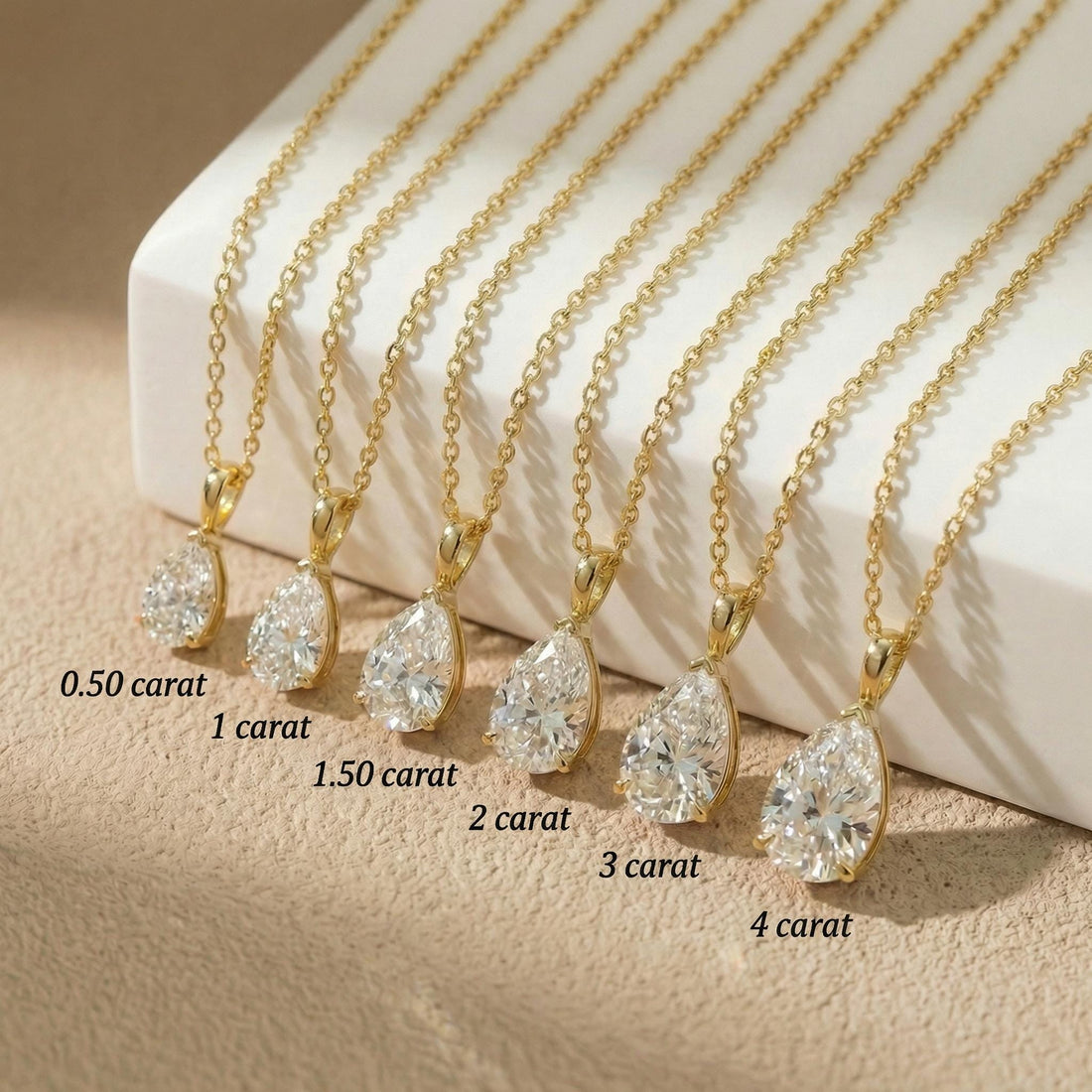 Lab Diamond Pear Cut Solitaire Necklace | 14K Gold Eco-Friendly Diamond Pendant Gift For Her | Delicate Wedding Anniversary Gift for Her