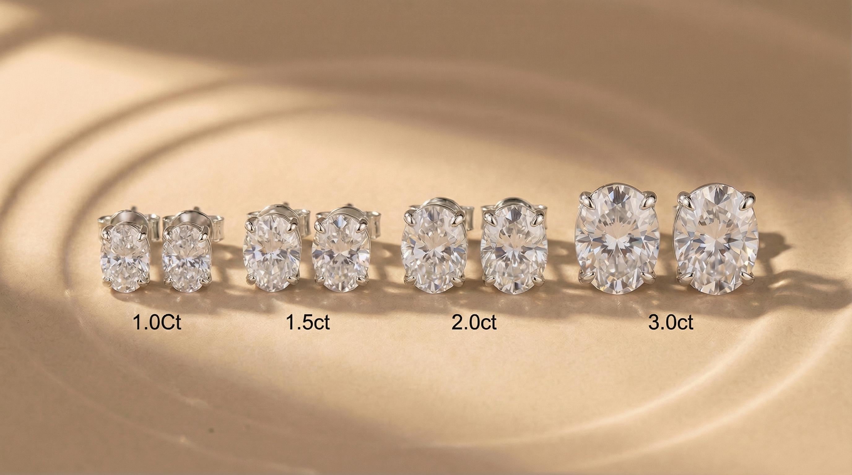 Sparkling Oval Moissanite Stud Earrings - Dainty Brilliant Cut Diamond Alternative | Everyday Elegance, Bridal Jewelry Gift for Her