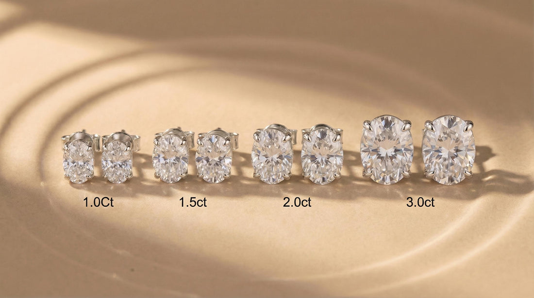 Sparkling Oval Moissanite Stud Earrings - Dainty Brilliant Cut Diamond Alternative | Everyday Elegance, Bridal Jewelry Gift for Her