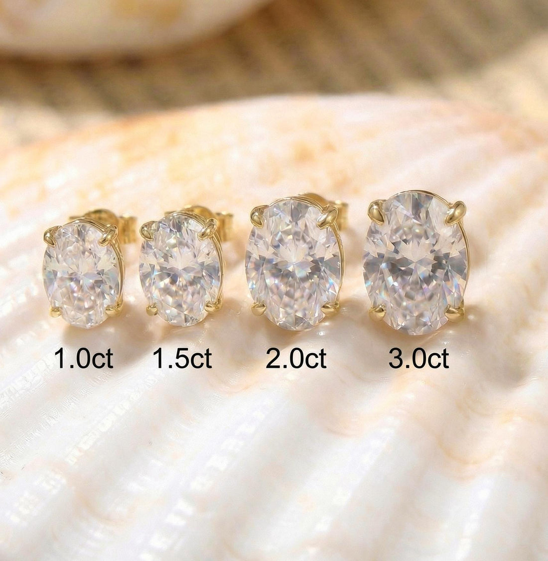 Sparkling Oval Moissanite Stud Earrings - Dainty Brilliant Cut Diamond Alternative | Everyday Elegance, Bridal Jewelry Gift for Her
