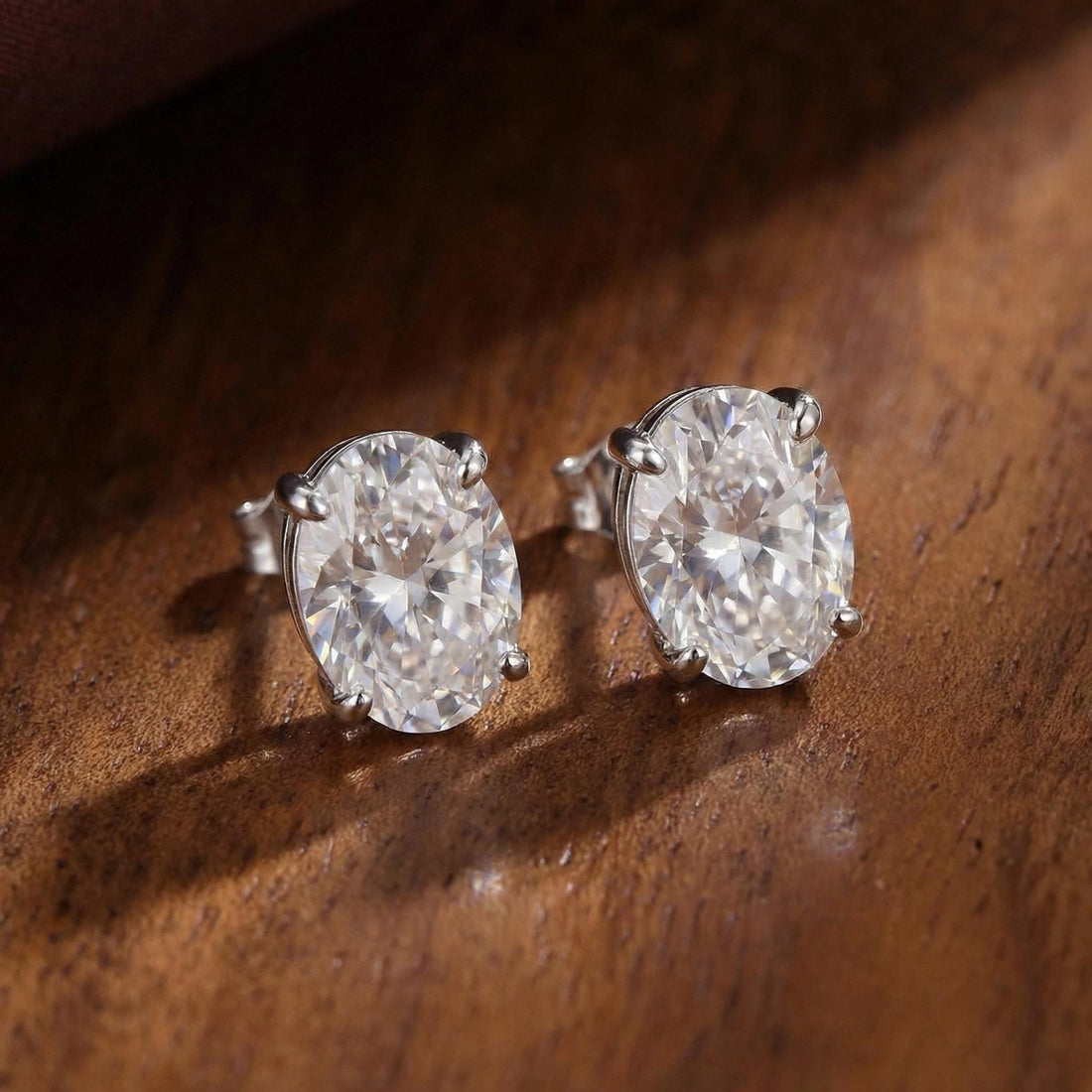 Sparkling Oval Moissanite Stud Earrings - Dainty Brilliant Cut Diamond Alternative | Everyday Elegance, Bridal Jewelry Gift for Her