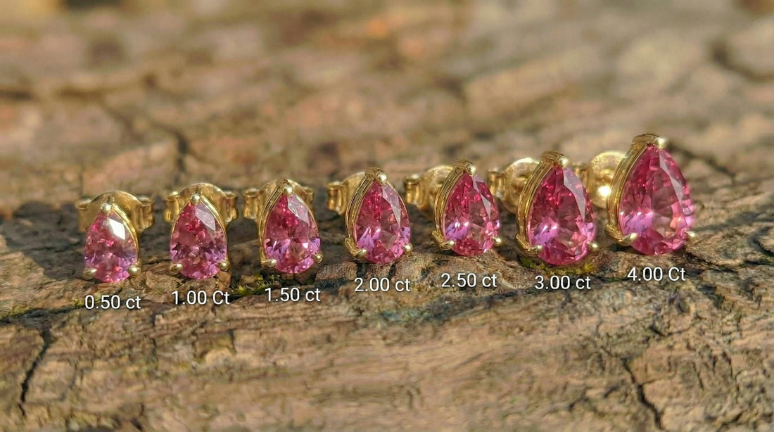 Pink Tourmaline Pear Stud Earrings in 14K Gold | Dainty Teardrop Gemstone Everyday Jewelry | Birthstone Gift for Her