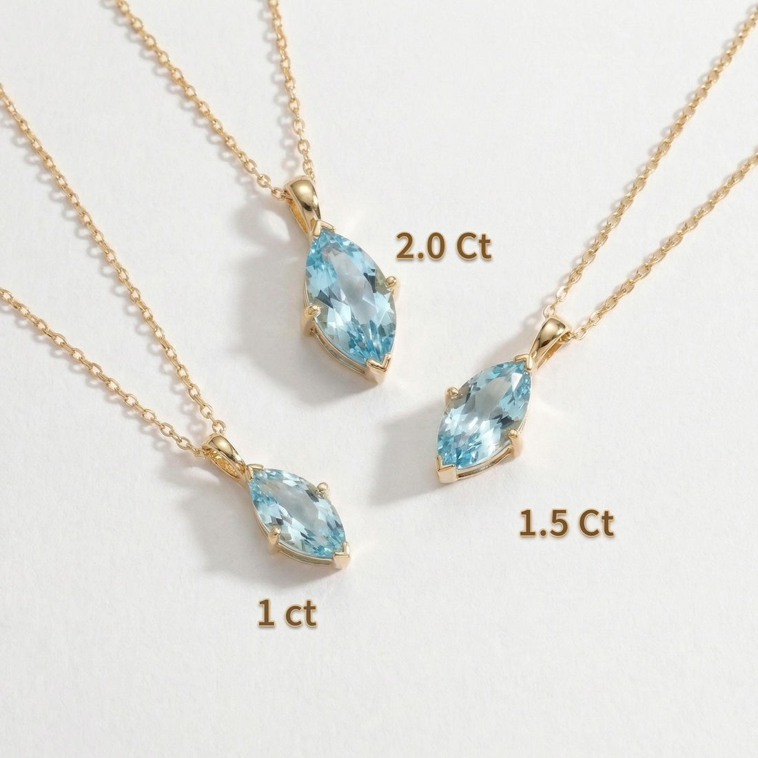 Dainty Marquise Aquamarine Necklace Gold, Minimalist Solitaire Blue Gemstone Pendant, Delicate 14K Gold Chain, March Birthstone Gift for Her