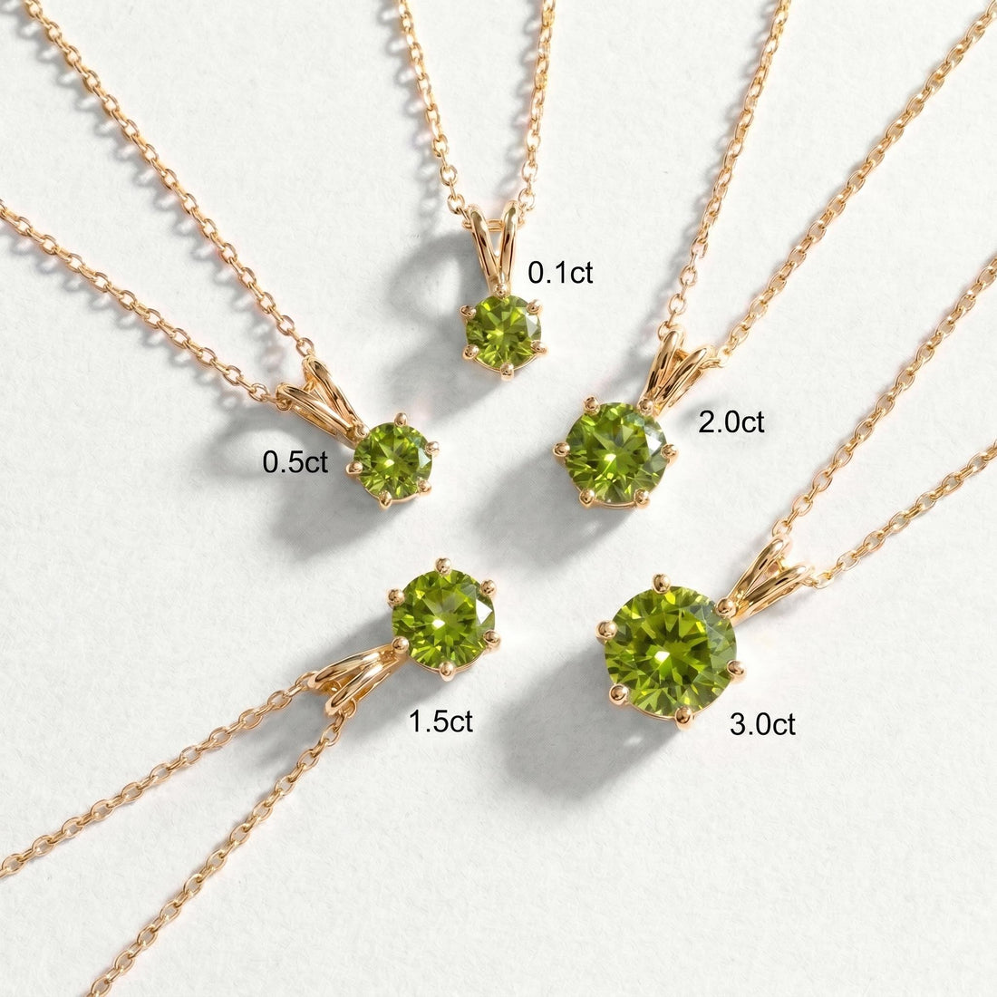 Peridot Necklace, August Birthstone Pendant, Green Gemstone Solitaire Necklace, Dainty Minimalist Jewelry Gift for Her