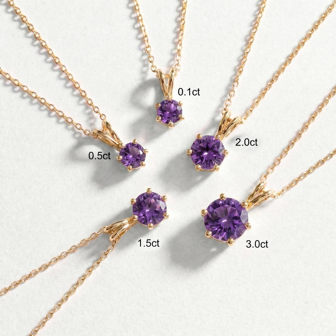 Amethyst Necklace, Solitaire Pendant, February Birthstone Necklace, Dainty Purple Gemstone Necklace for Her