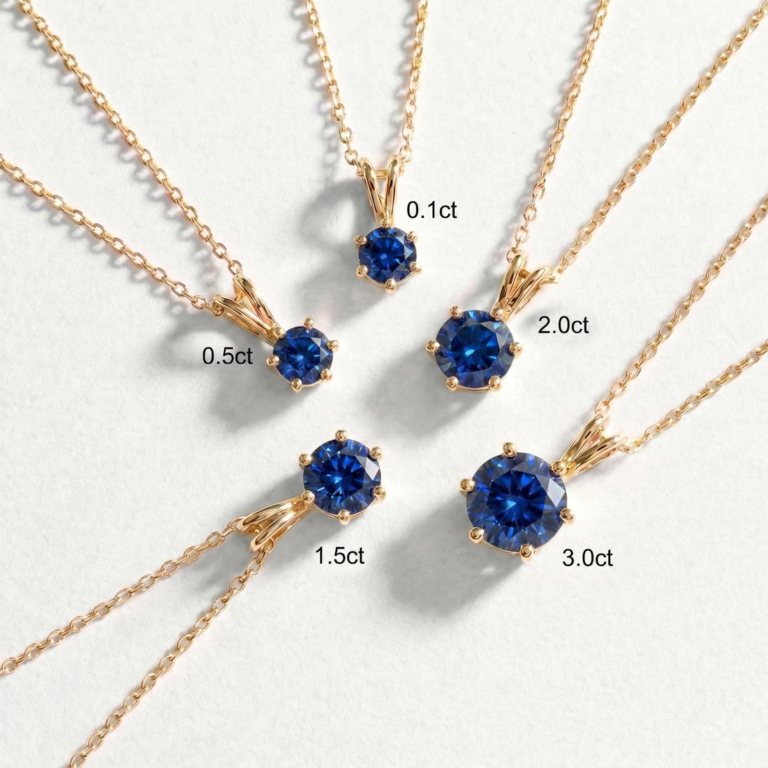 Blue Sapphire Necklace, Solitaire Pendant, September Birthstone Necklace, Dainty Minimalist Jewelry Gift for Her