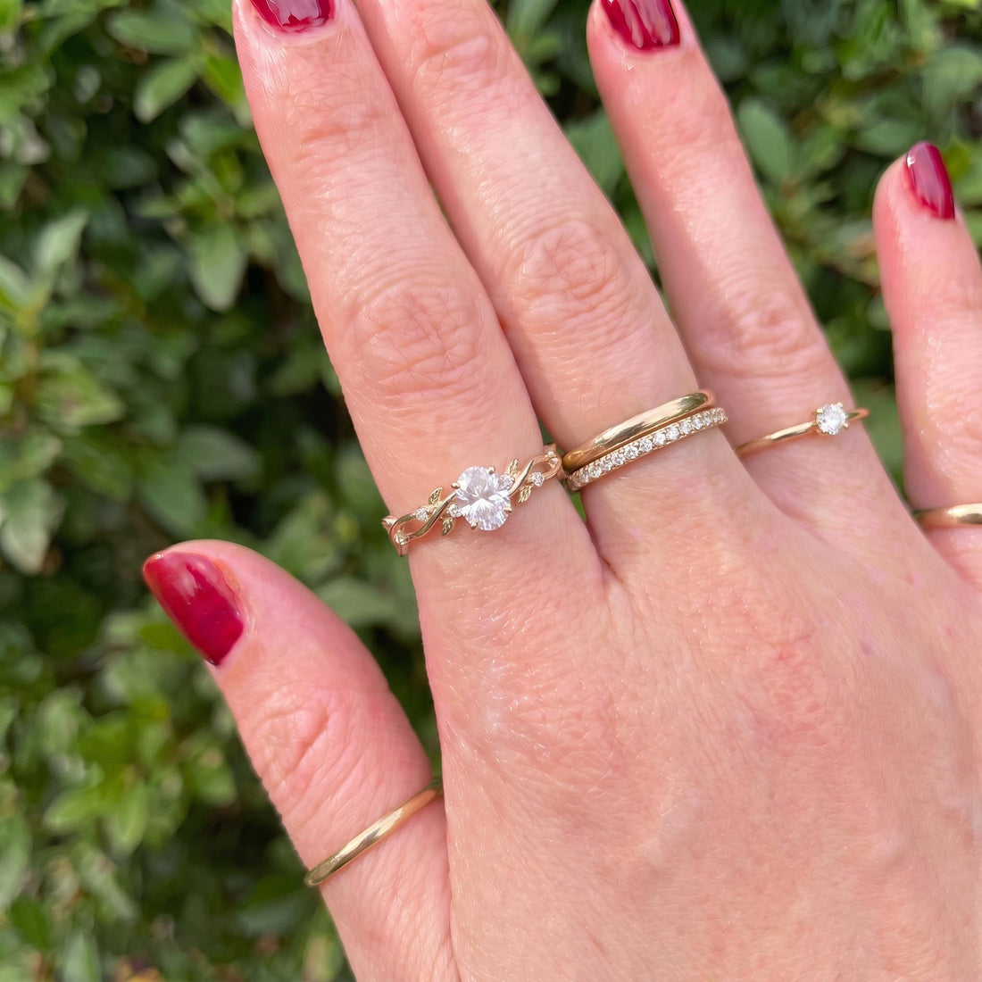 Lab Grown Diamond Ring for Women –Mother's Day Gift – 14K Gold Nature Inspired Jewelry-Engagement Ring