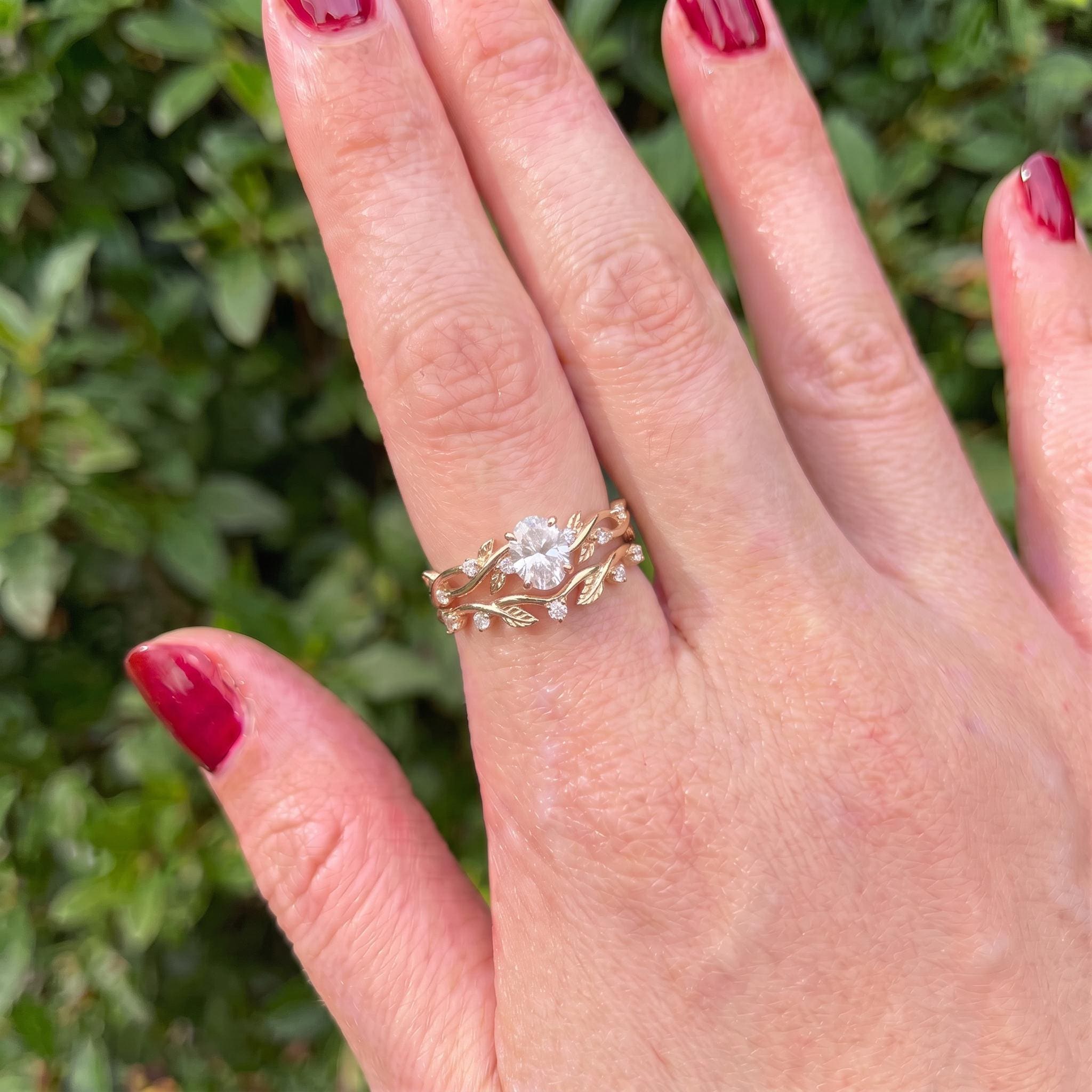 Lab Grown Diamond Ring for Women –Mother's Day Gift – 14K Gold Nature Inspired Jewelry-Engagement Ring