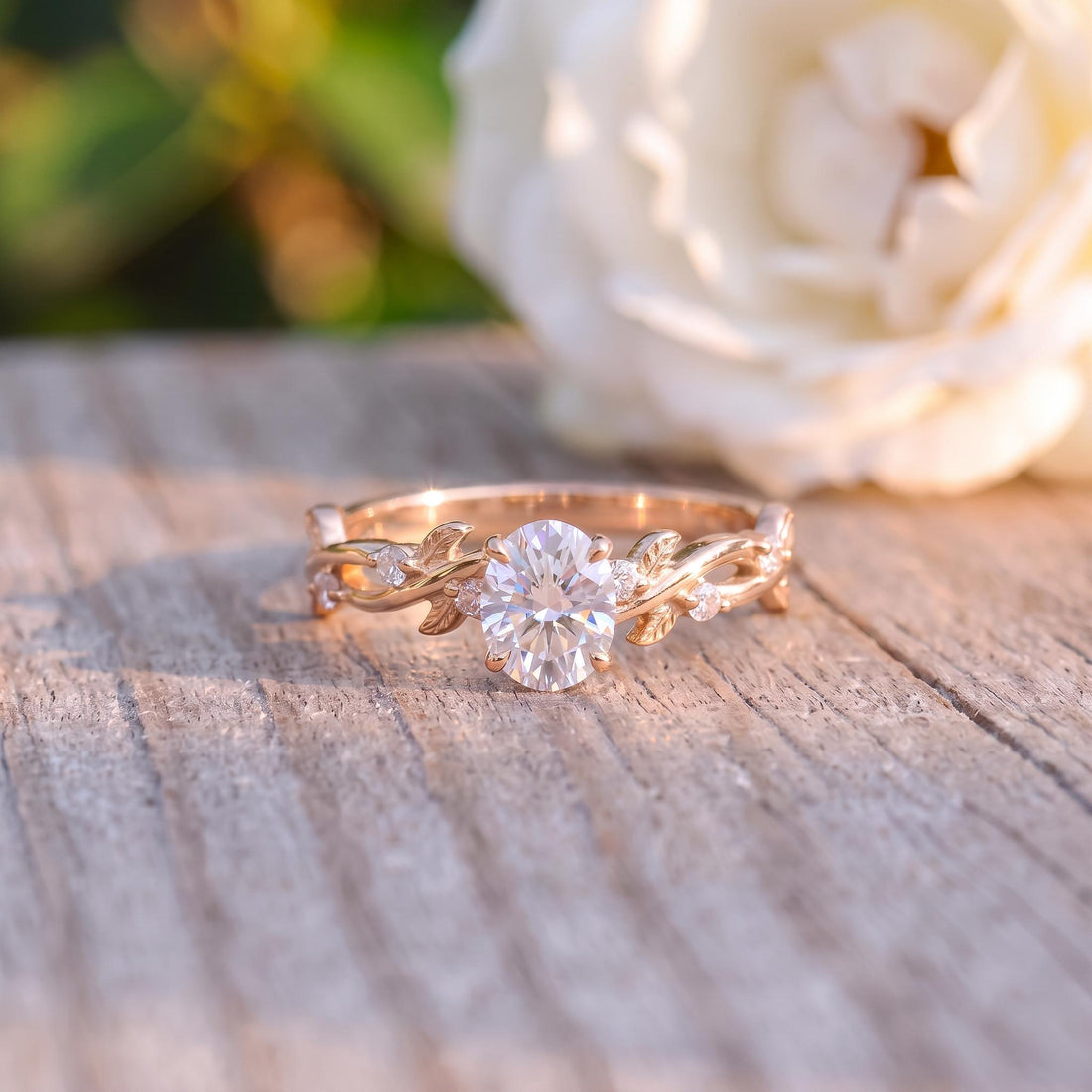 Lab Grown Diamond Ring for Women –Mother's Day Gift – 14K Gold Nature Inspired Jewelry-Engagement Ring