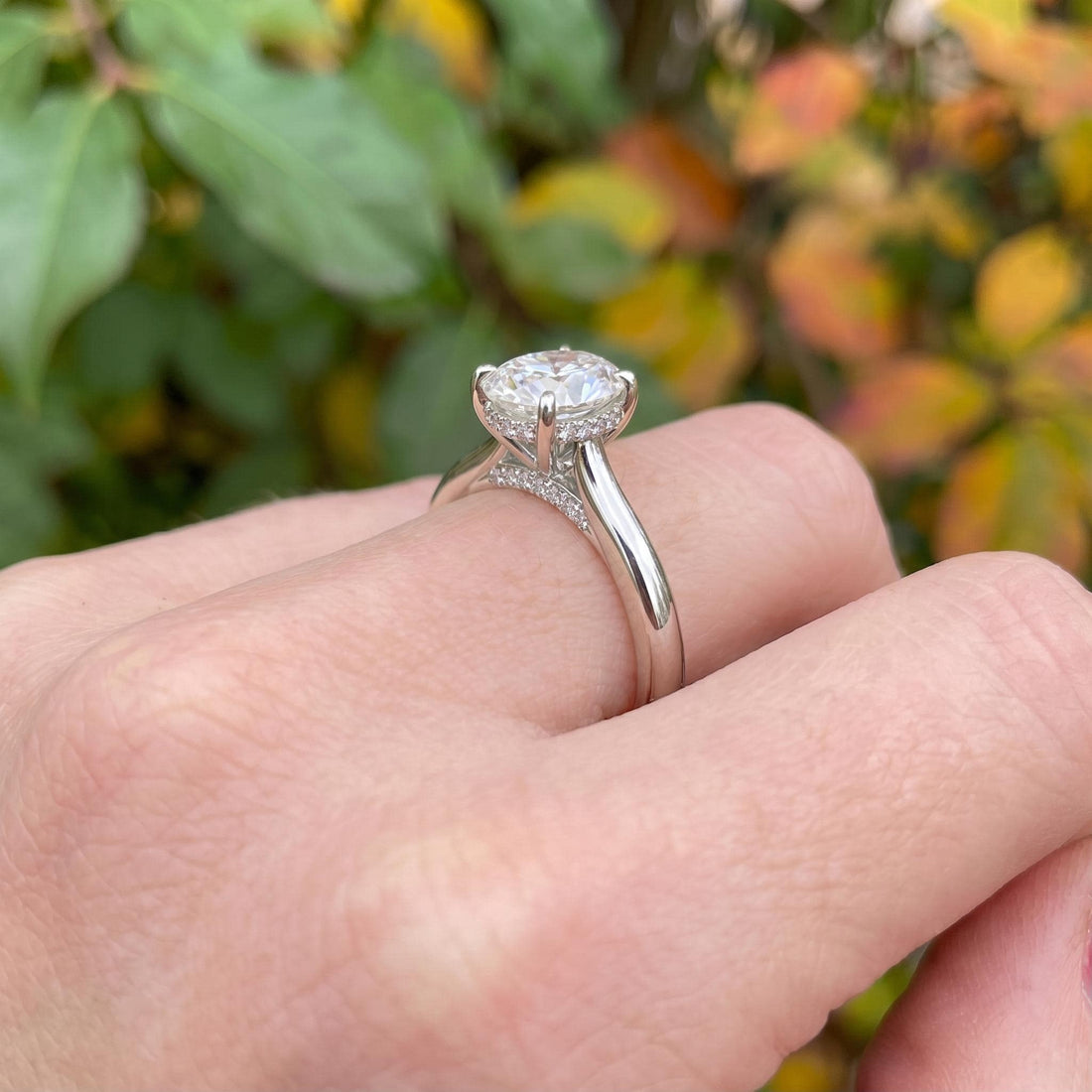 1.25 CT Elegant Oval Cut Diamond Engagement Ring | Hidden Halo Pavé Solitaire Ring | 14K Gold Proposal Ring | Anniversary Ring Gift for Her