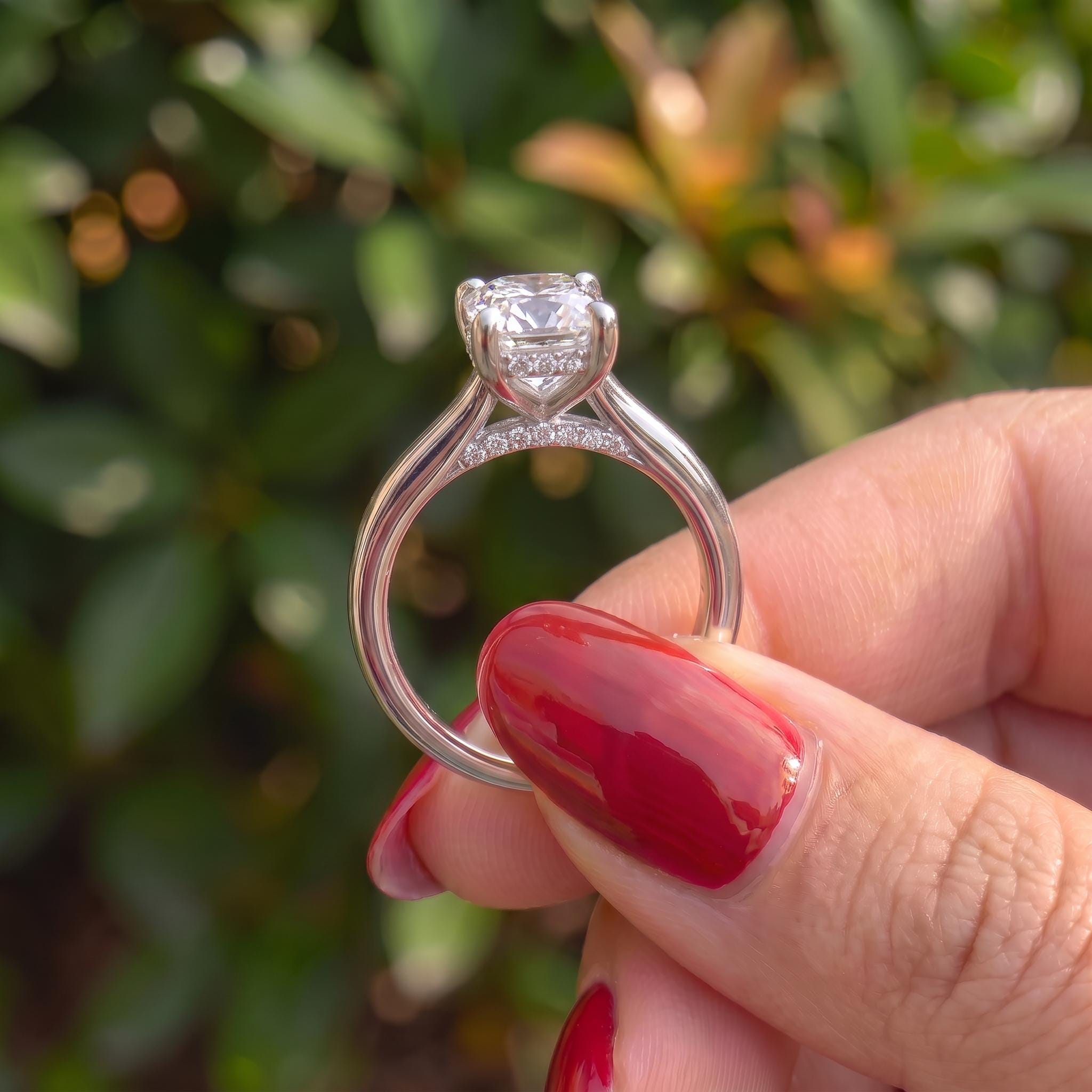 Asscher Cut Diamond Solitaire Engagement Ring | Classic Cathedral Set Proposal Ring | Timeless Anniversary Gift for Her