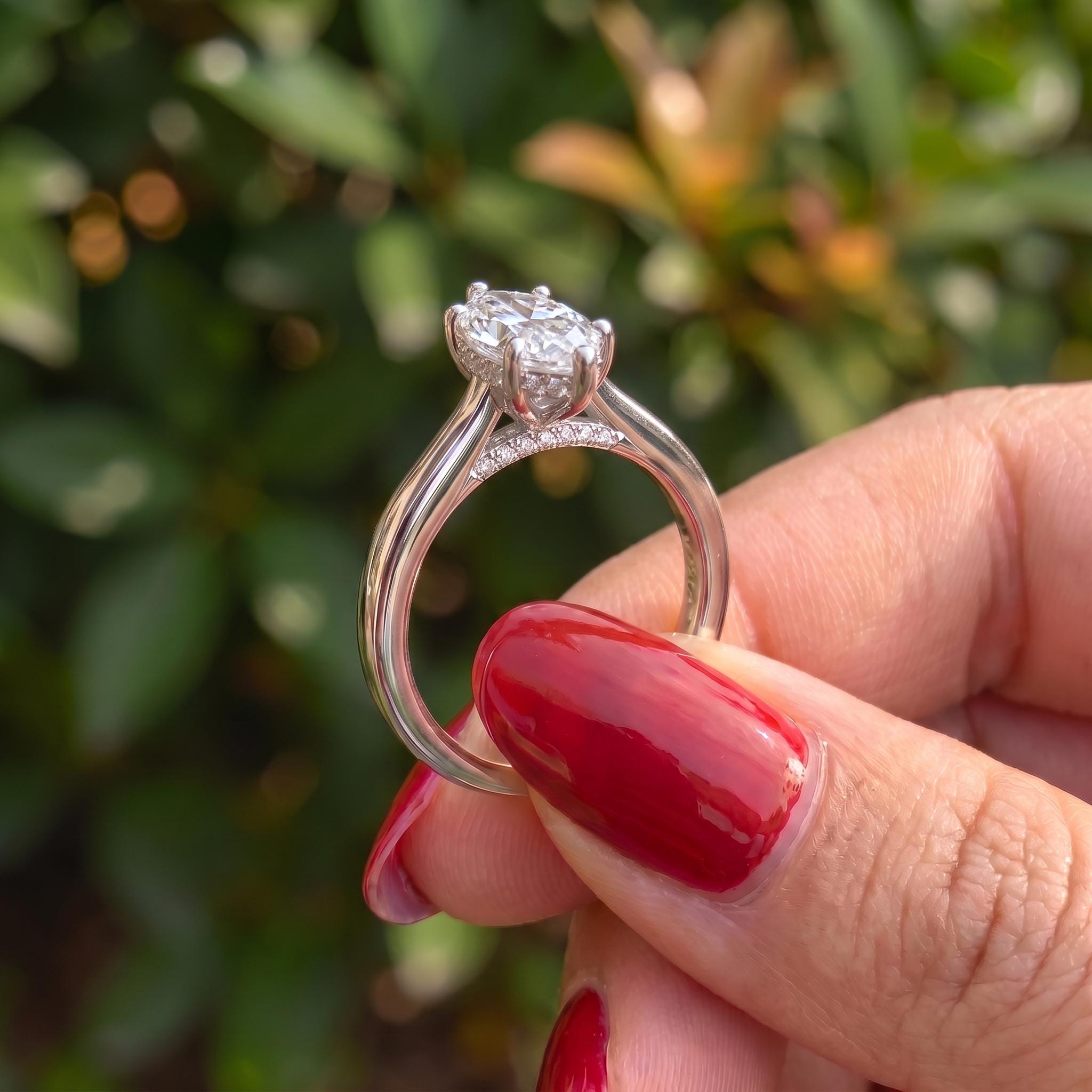 Elegant Marquise Diamond Solitaire Ring | Unique Bubble Prong Engagement Ring | 14K Gold Promise Ring | Anniversary Gift