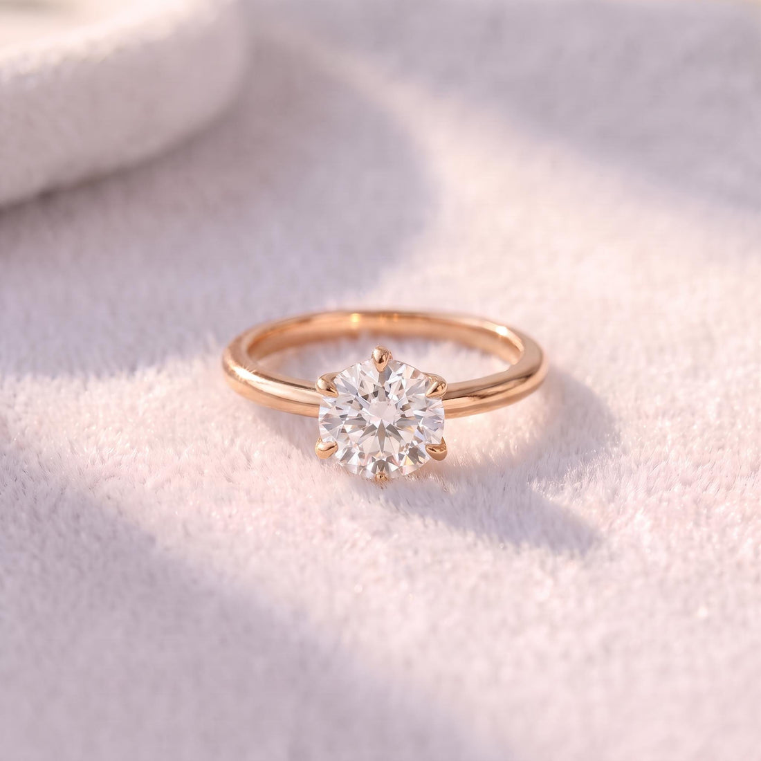 Moissanite Solitaire Engagement Ring | Round Brilliant Moissanite Promise Ring | Timeless Wedding Anniversary Ring Gift for Her