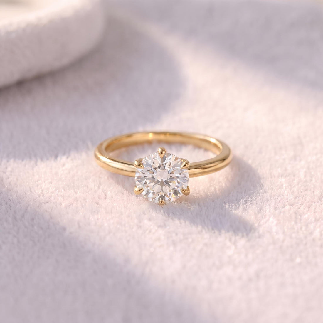 Moissanite Solitaire Engagement Ring | Round Brilliant Moissanite Promise Ring | Timeless Wedding Anniversary Ring Gift for Her