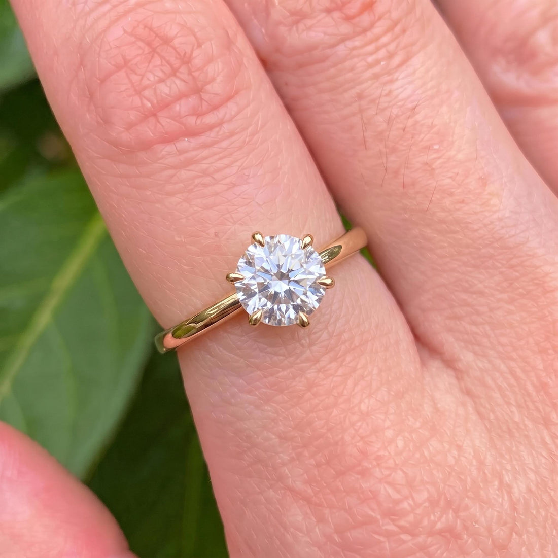 Moissanite Solitaire Engagement Ring | Round Brilliant Moissanite Promise Ring | Timeless Wedding Anniversary Ring Gift for Her